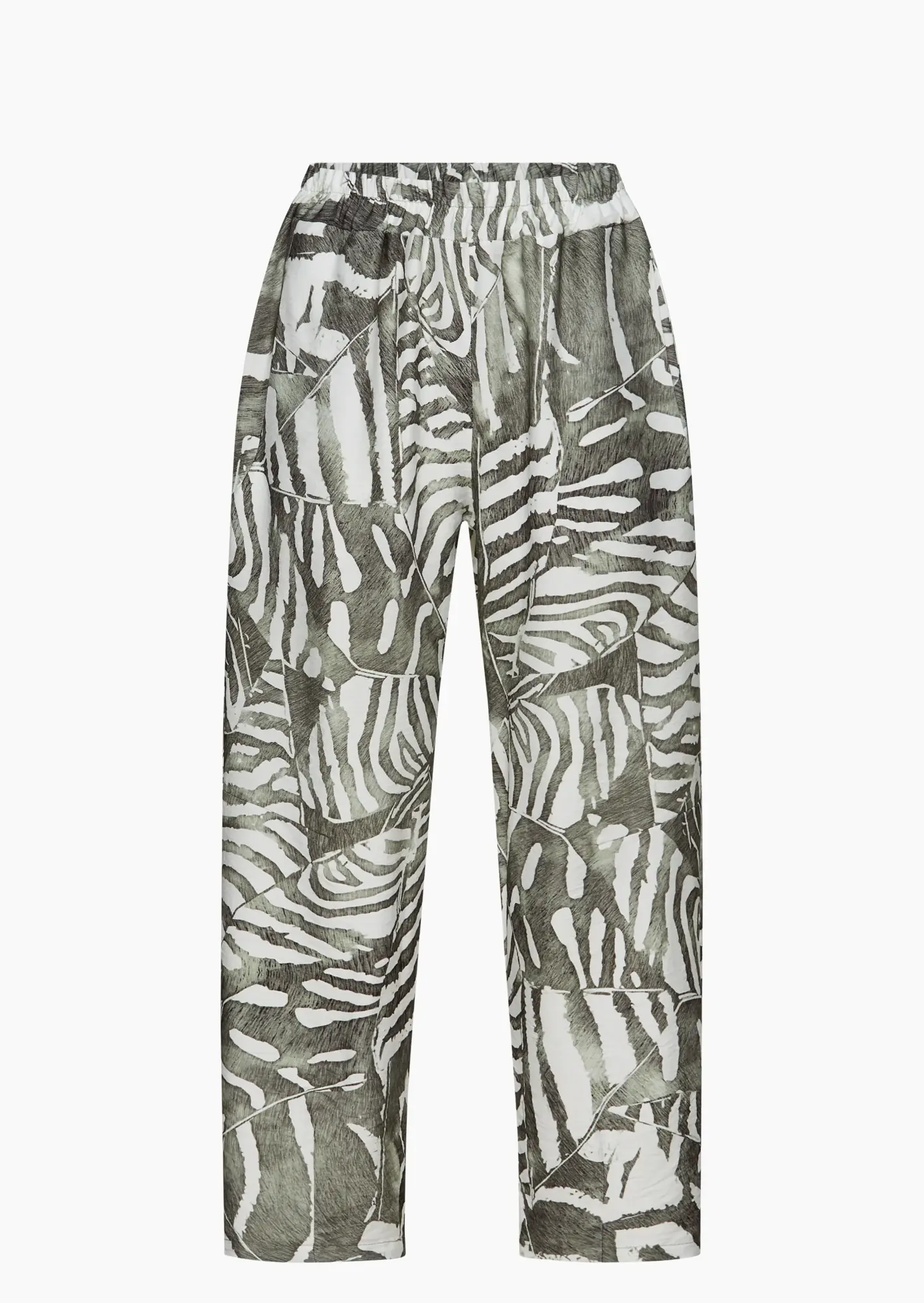 Leichte Viskose-Hose im Alloverprint, oliv