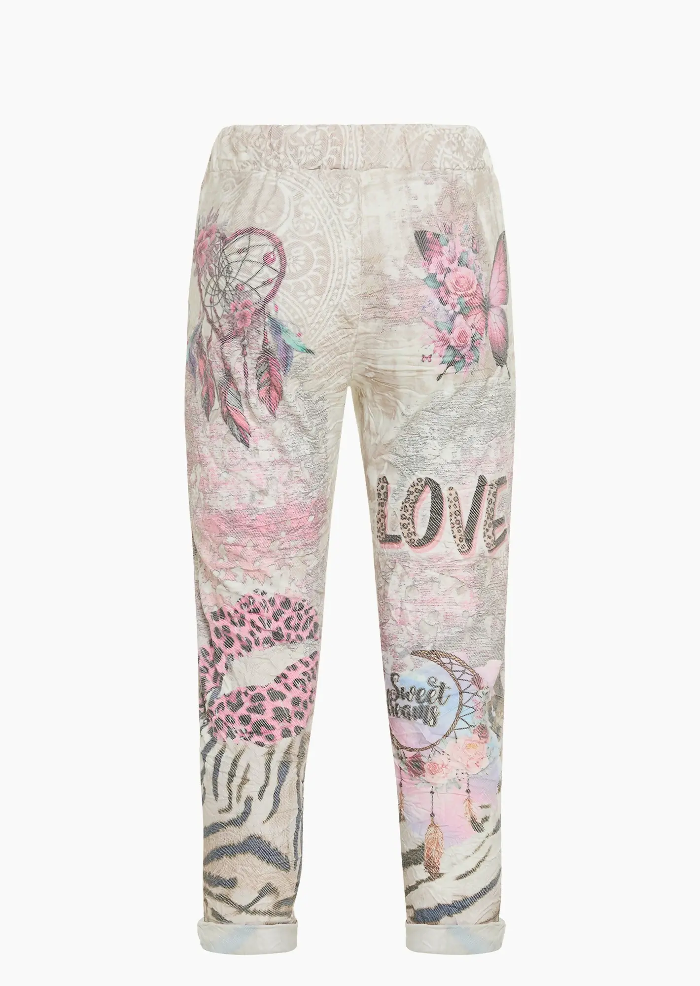 Joggpants im Alloverbohostyle, crema