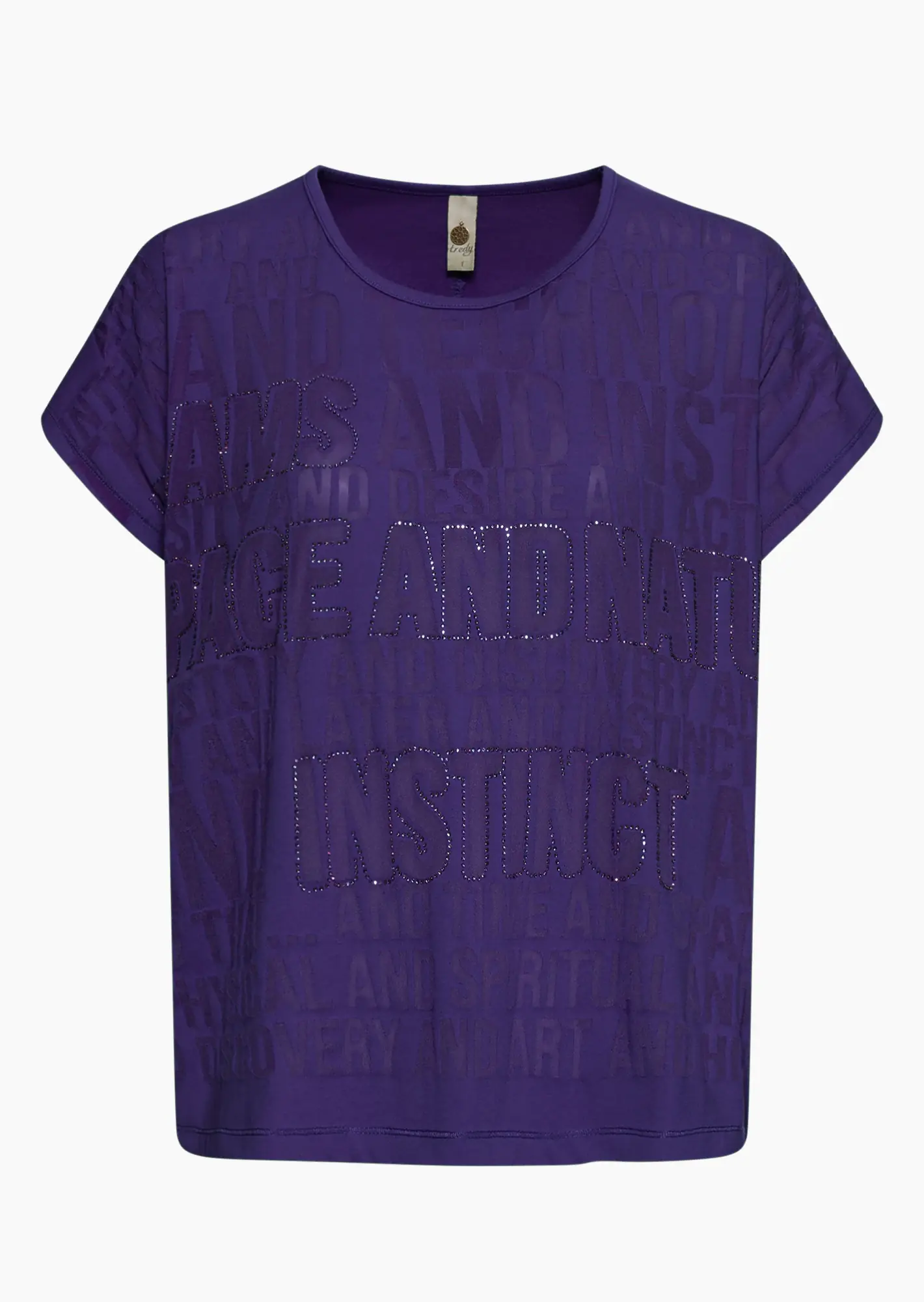 Shirt mit Lettering, electric purple