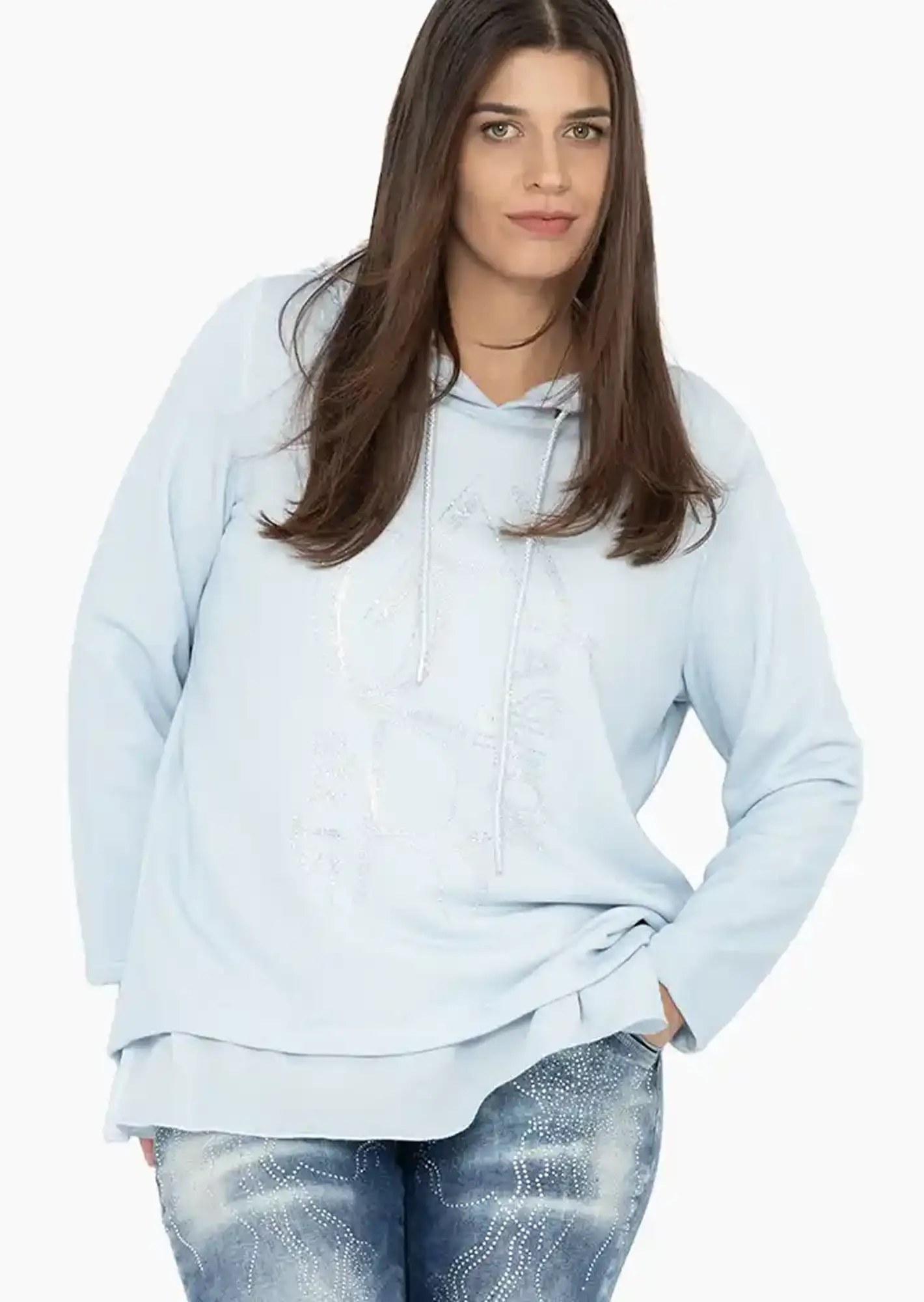 Sweatpullover mit Lettering, eiskristall