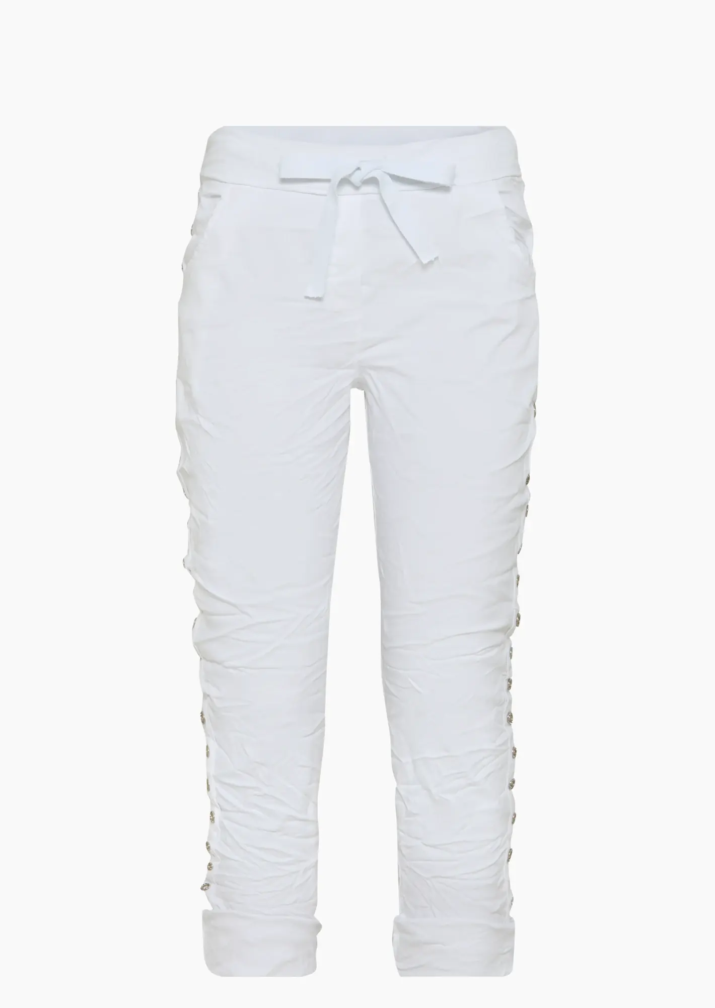 Joggpants mit Galonstreifen, weiß