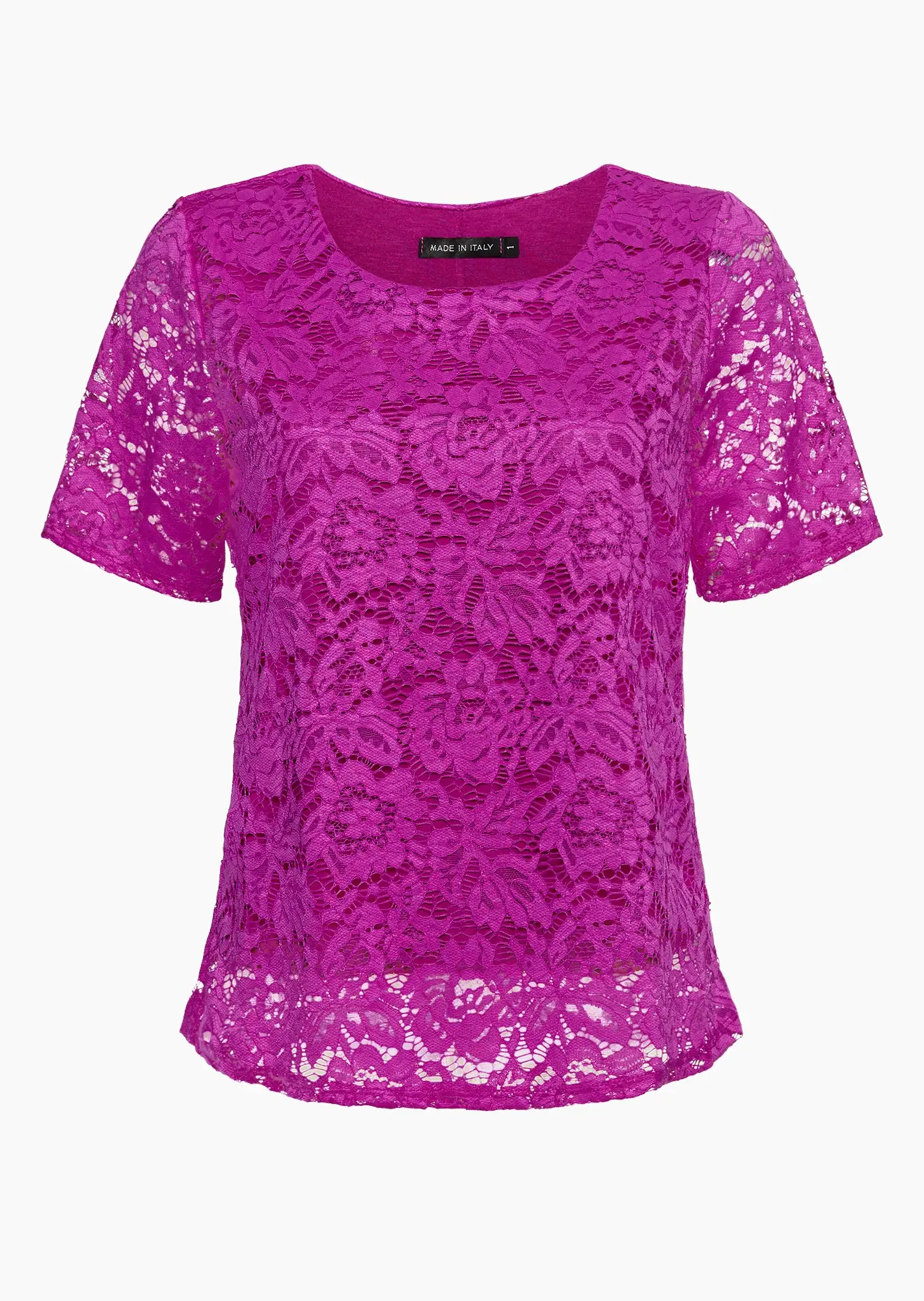 Shirt im Alloverspitzendesign, fuchsia