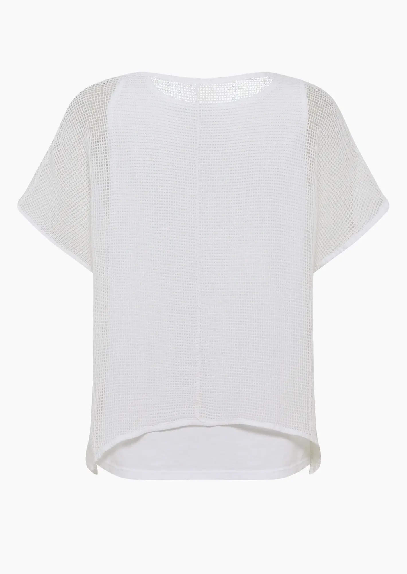 Netzshirt mit passendem Baumwolltop, weiß