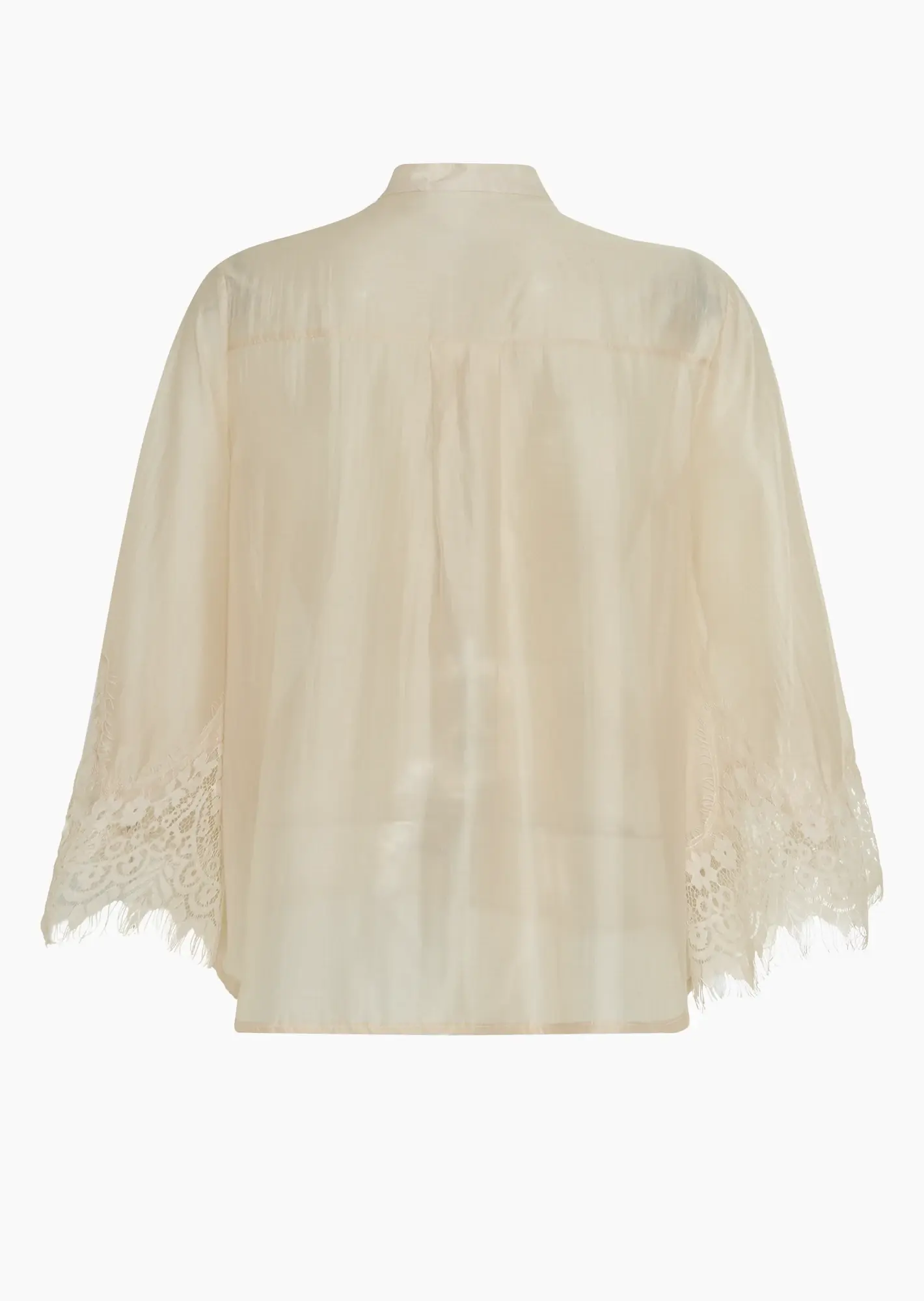 leichte Bluse mit Spitze, crema