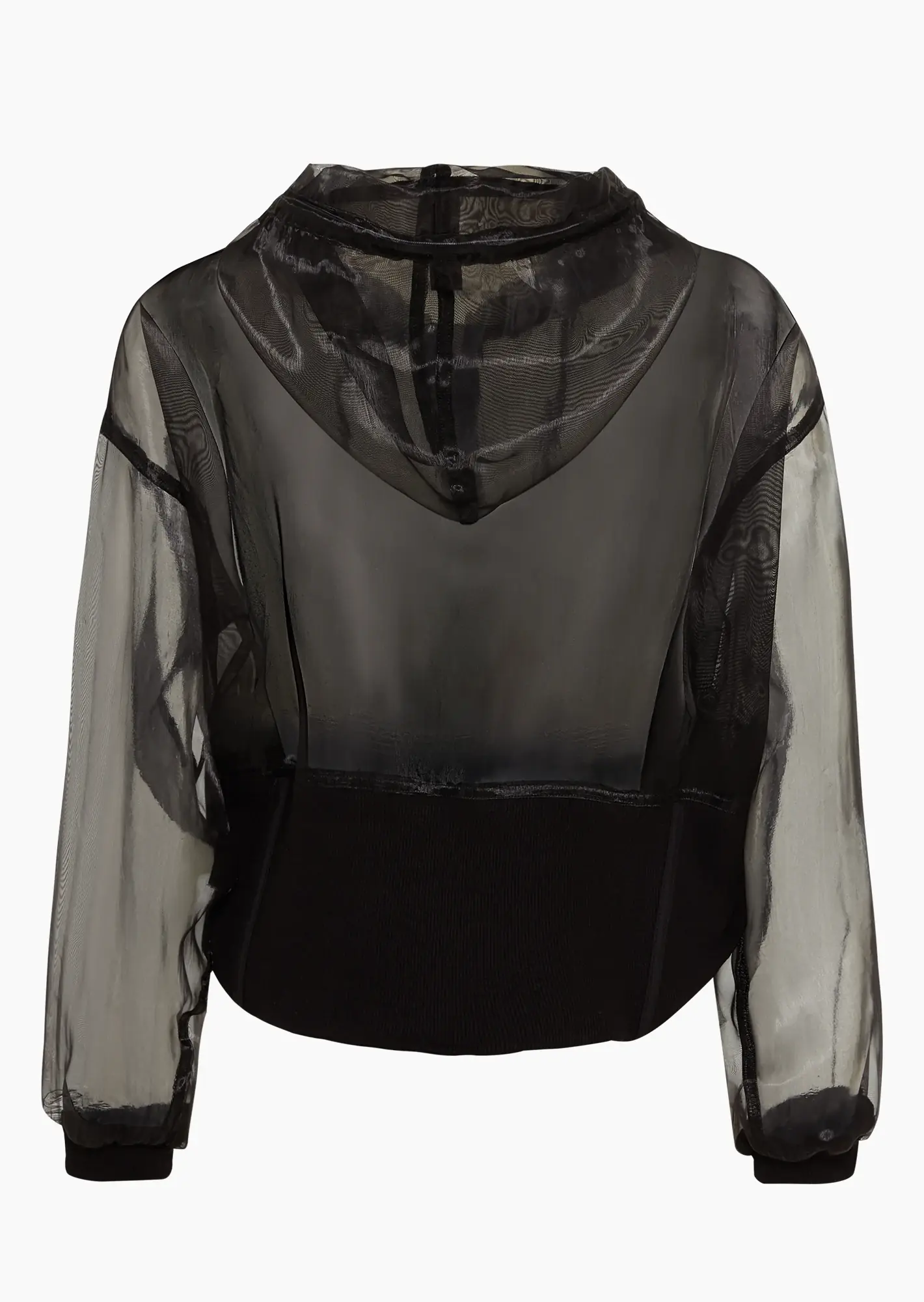 Jacke aus glänzendem Organza, schwarz