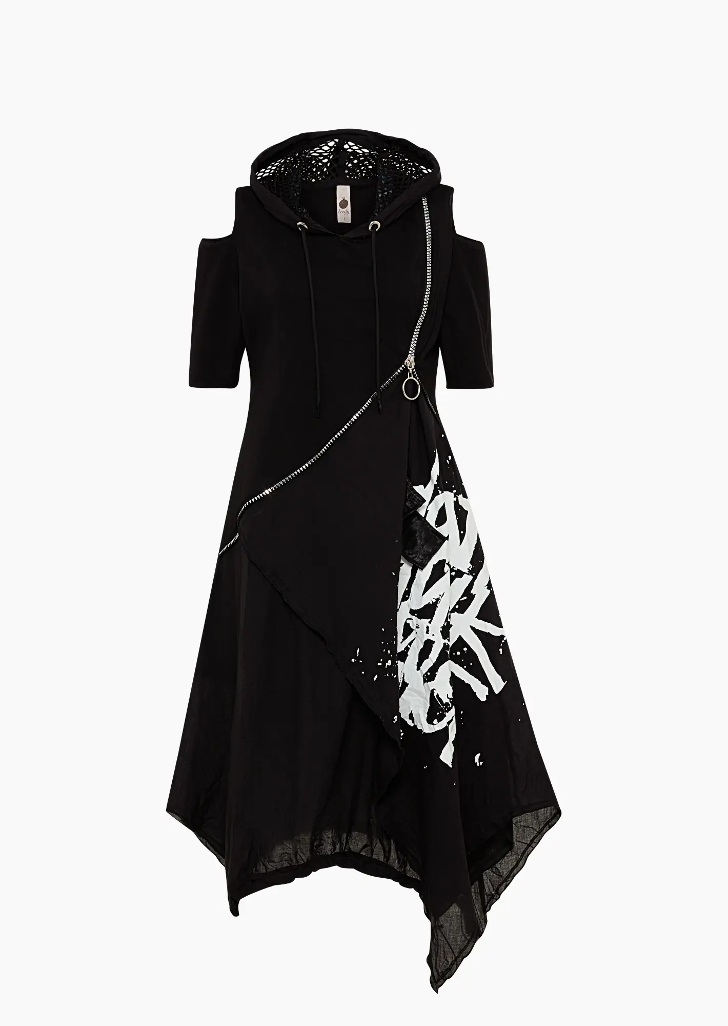 Maxi-Kleid mit Cut-Outs, schwarz