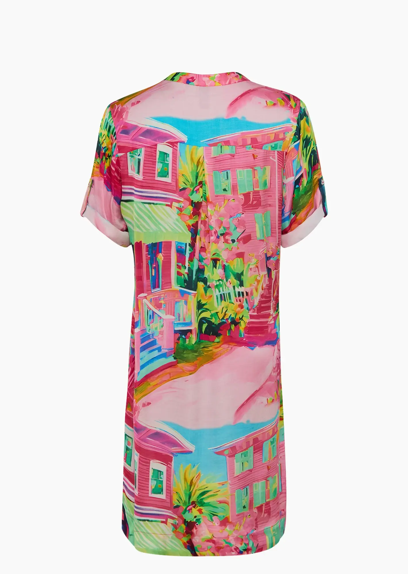 Kleid aus Viskose-Satin, pink