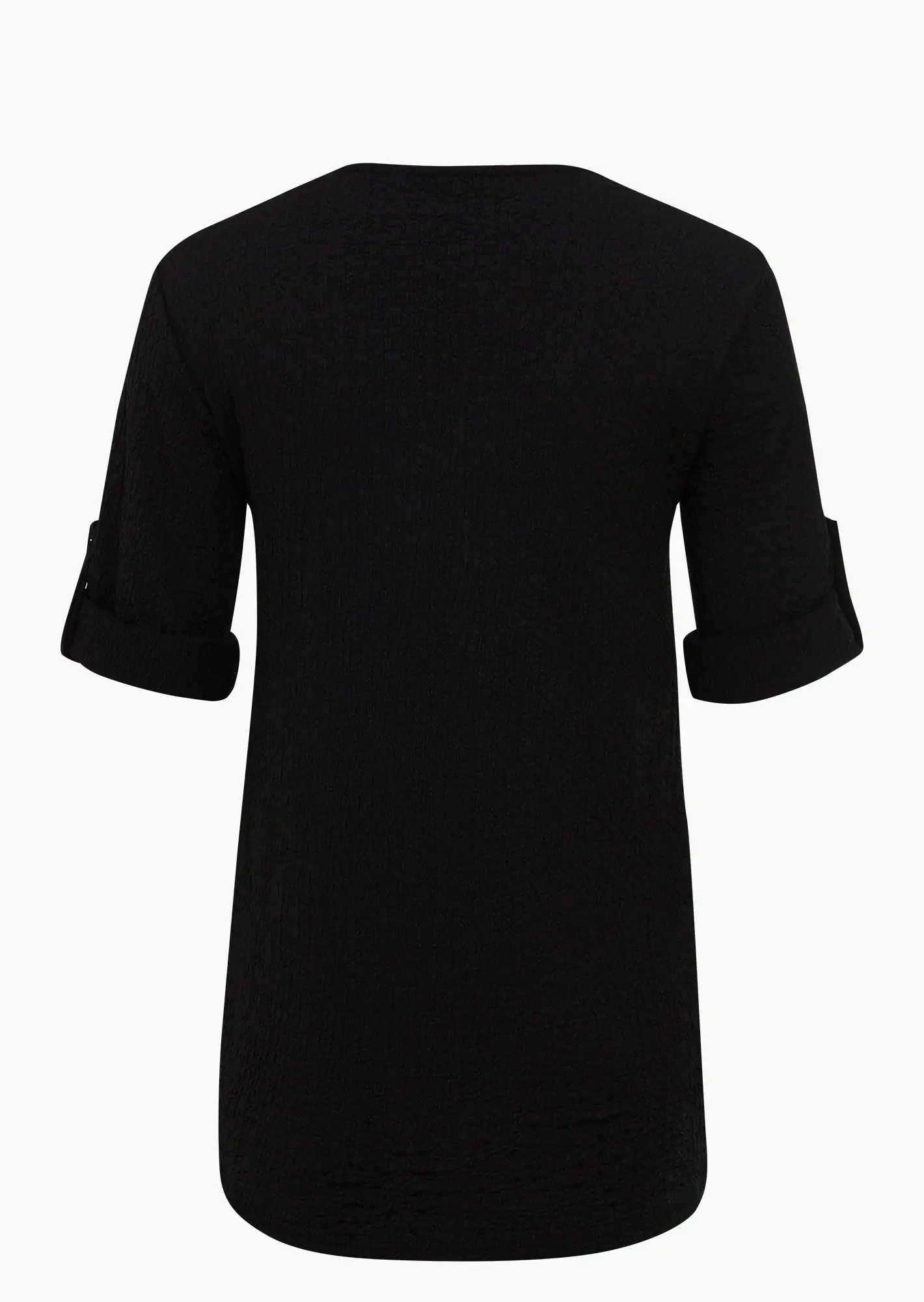 Bluse in Strukturstoff, schwarz