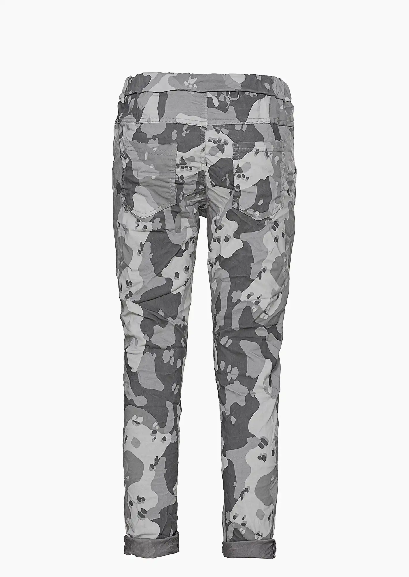 Hose in Camouflage-Optik, grau