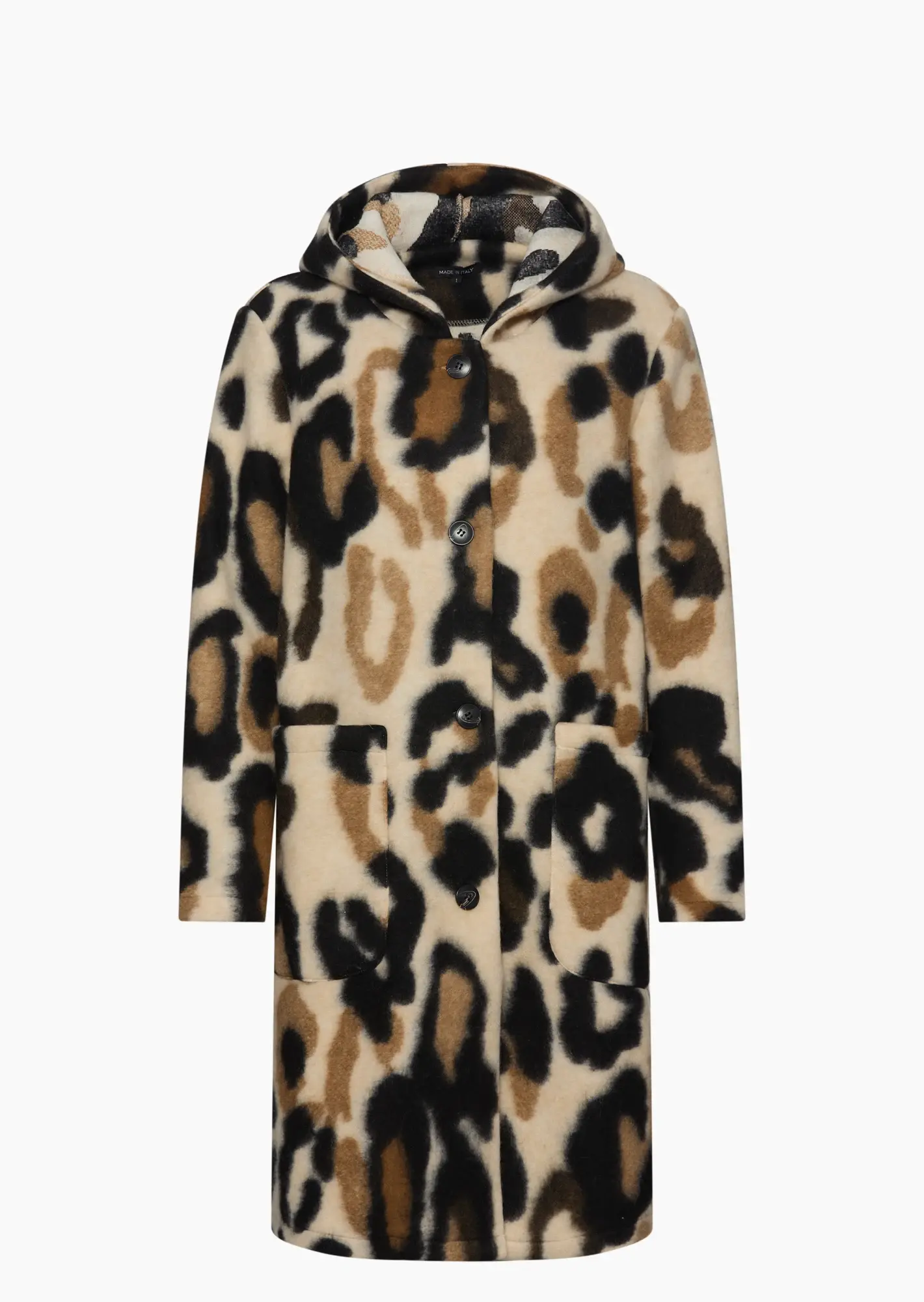 Mantel im Animalprint, beige