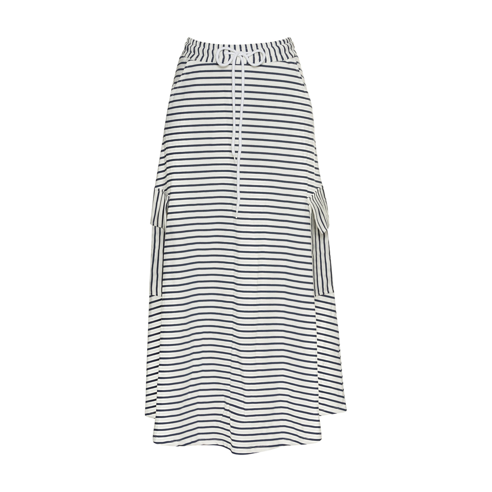 Maxi-Rock im Cargo-Look, navy-weiß