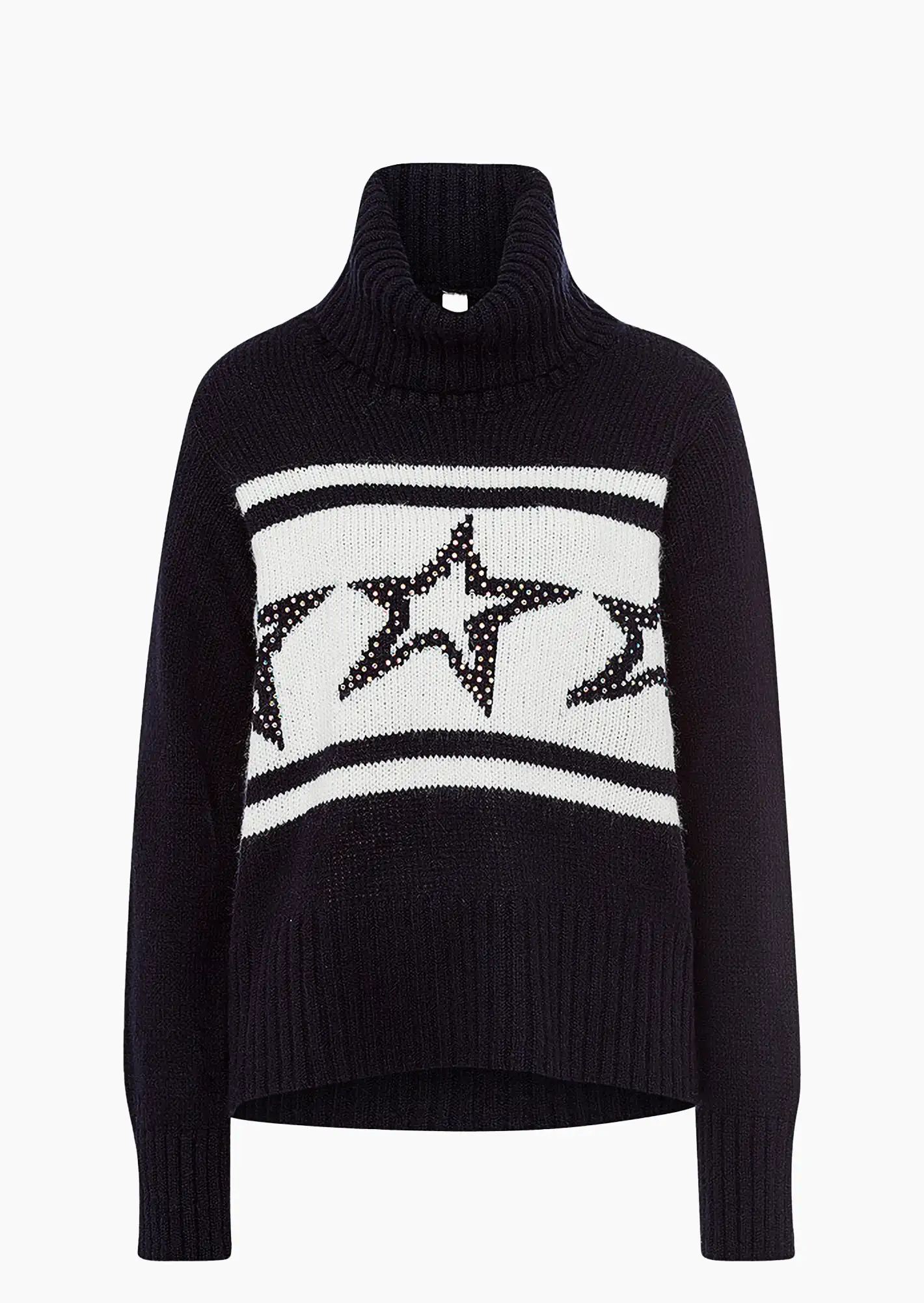 Strickpullover mit Rolkragen, navy
