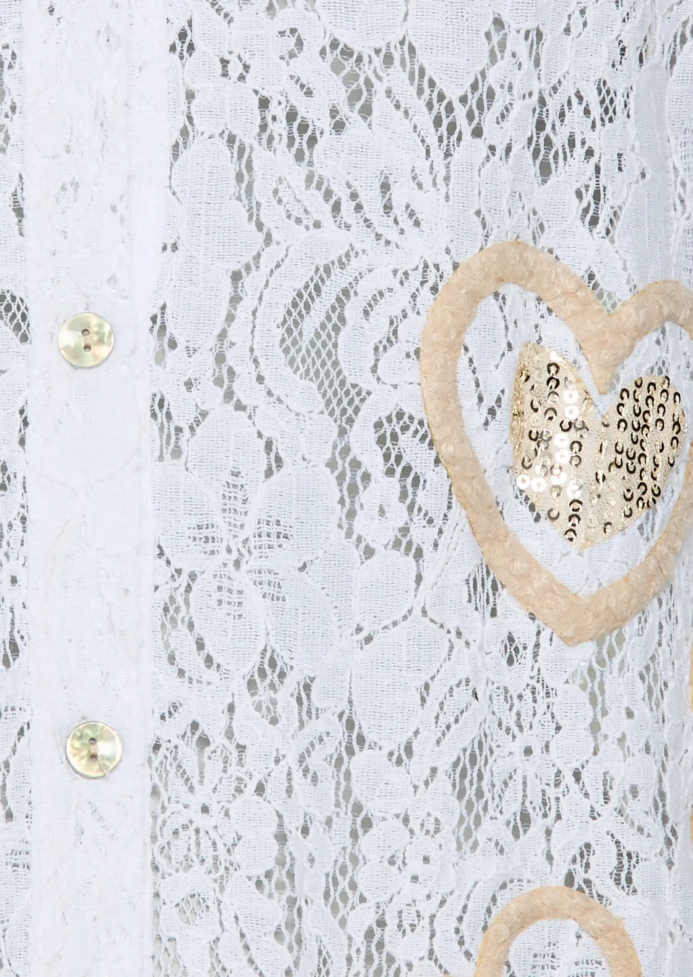 Bluse mit Alloverspitze, weiß