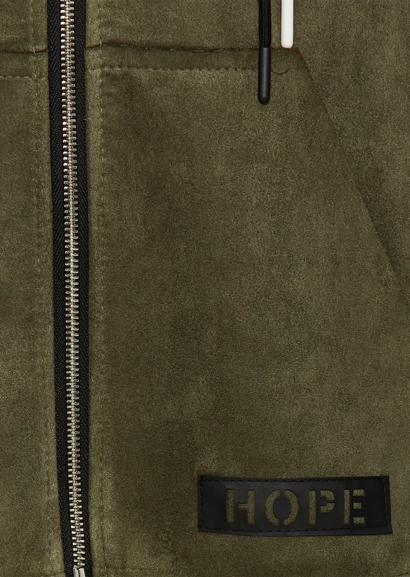 Jacke in Suede-Optik, oliv
