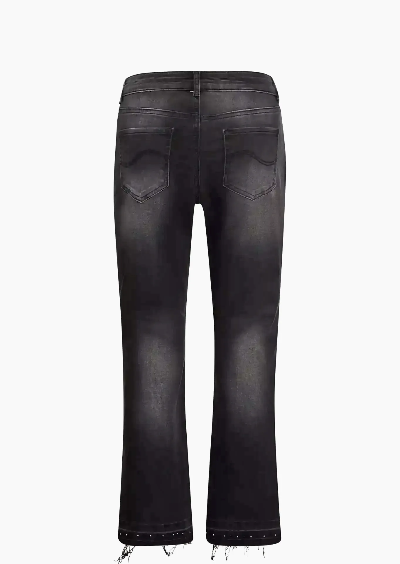 Jeans Cropped Flared Schnitt, black denim
