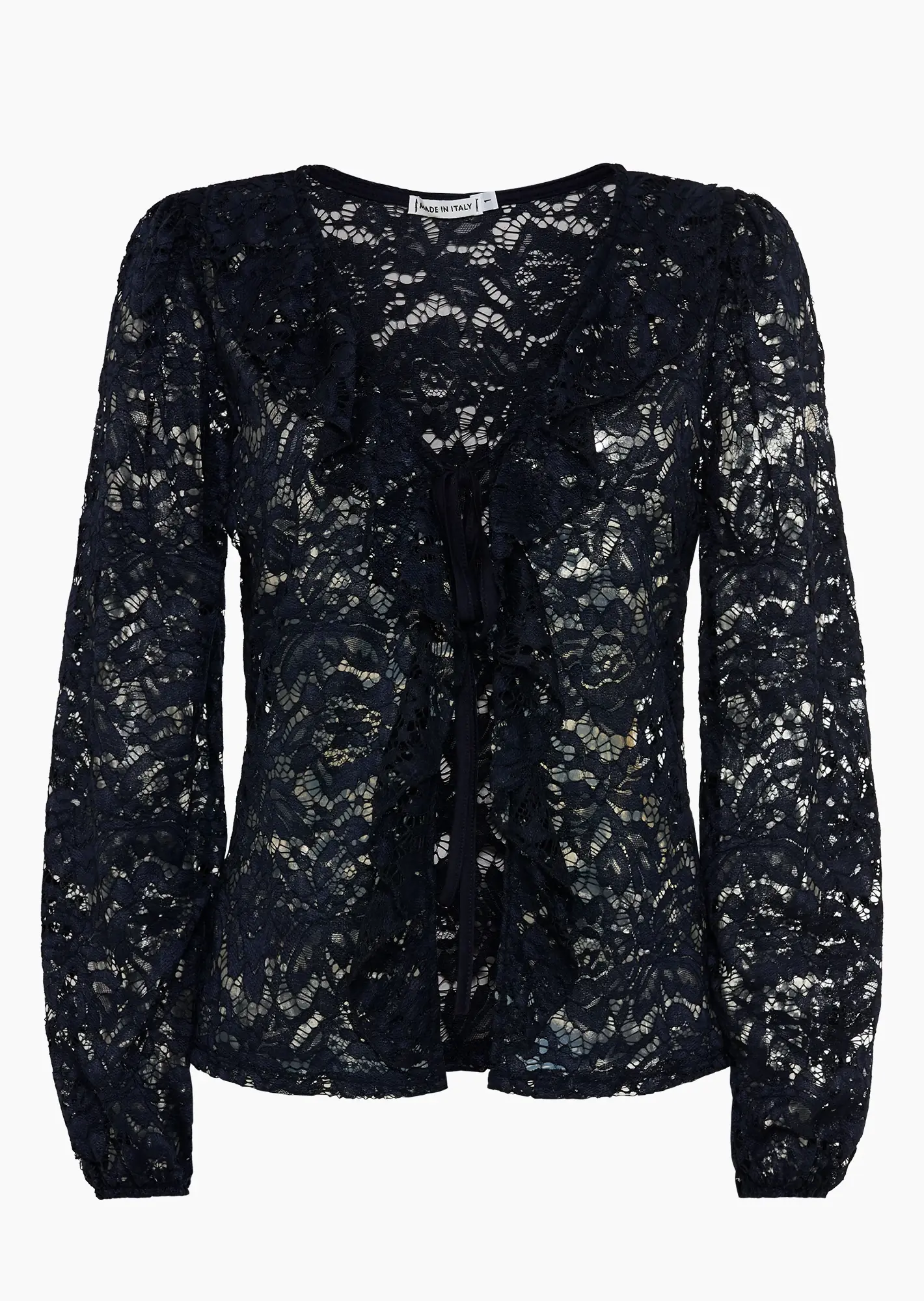 Jacke im Alloverspitzendesign, navy