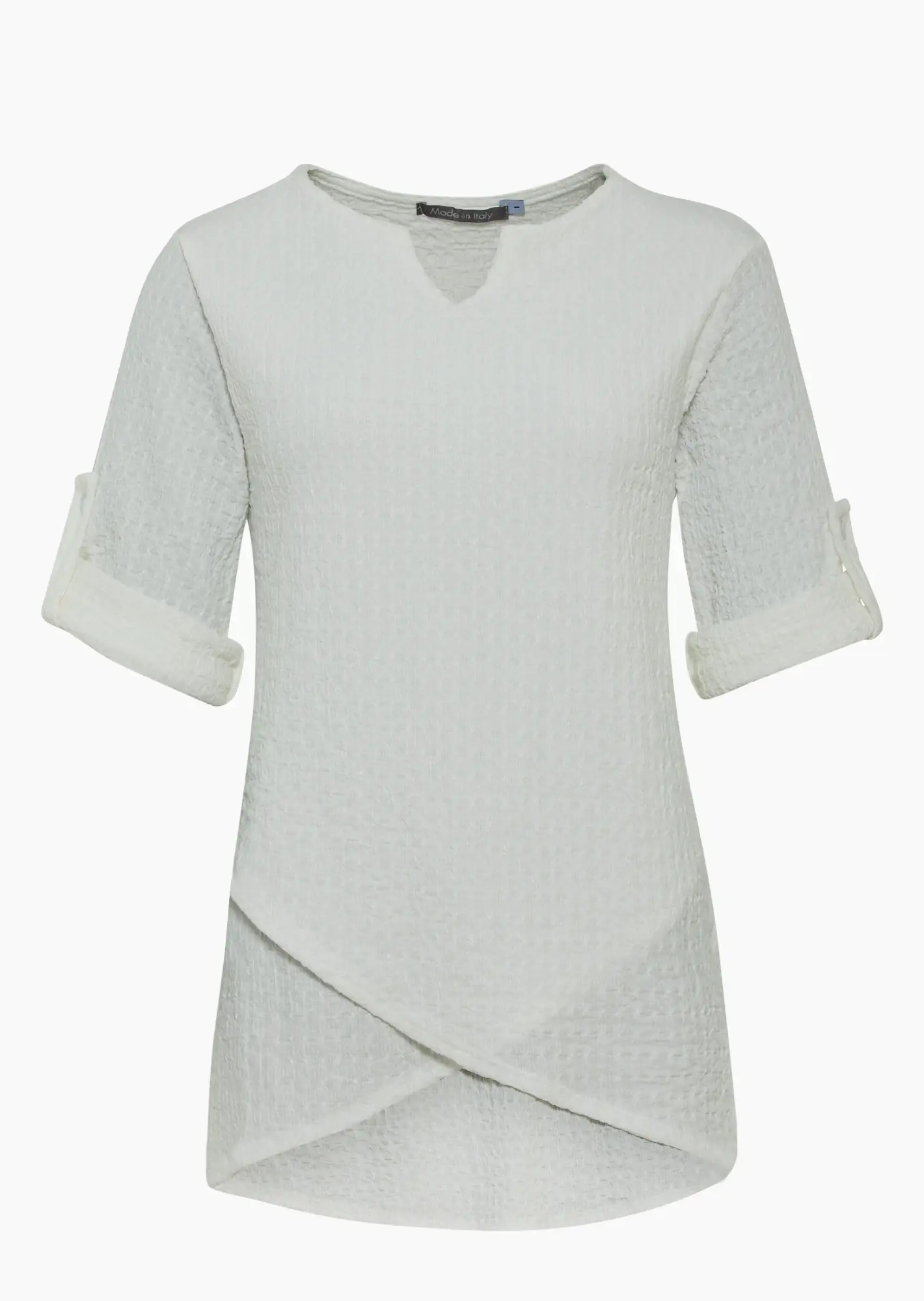 Bluse in Strukturstoff, weiß