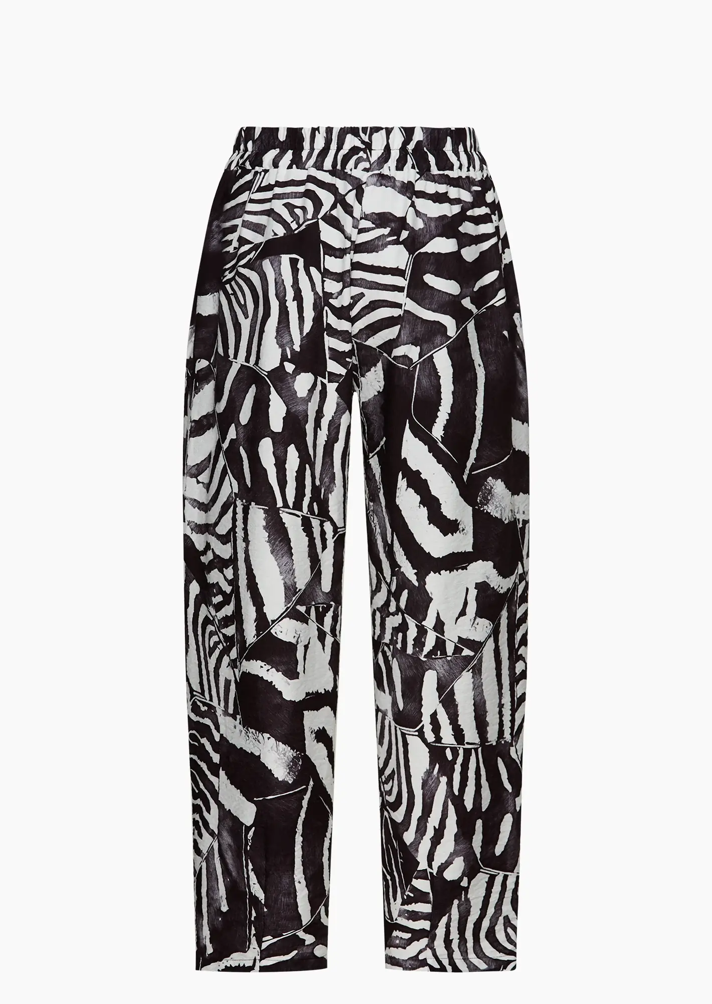 Leichte Viskose-Hose im Alloverprint, schwarz