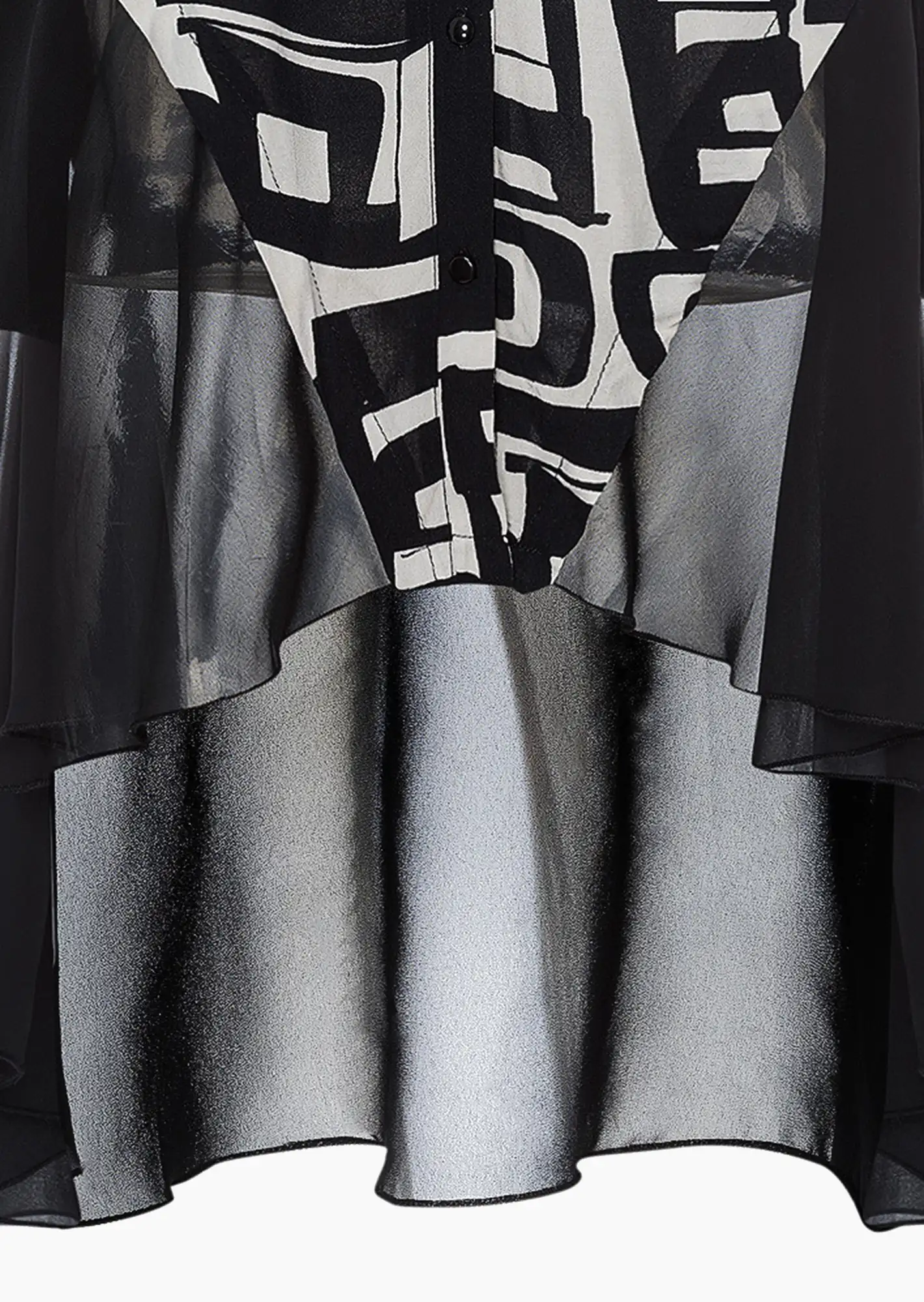 Bluse 'Vokuhila', schwarz-crema