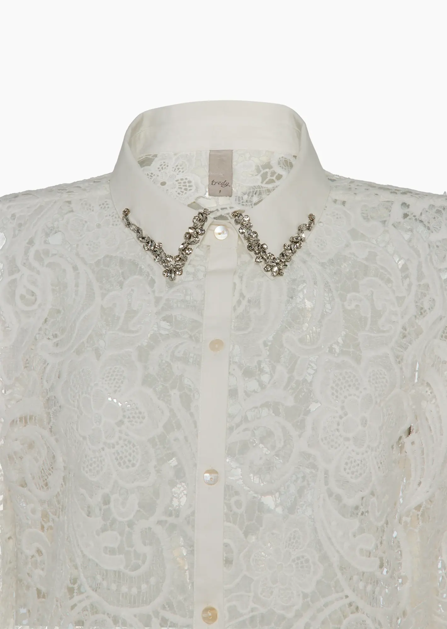 Bluse im Alloverspitzendesign, weiß