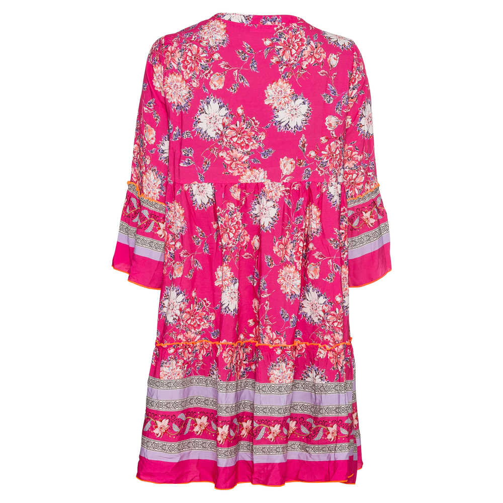 Kleid im Floral-Print, pink glow