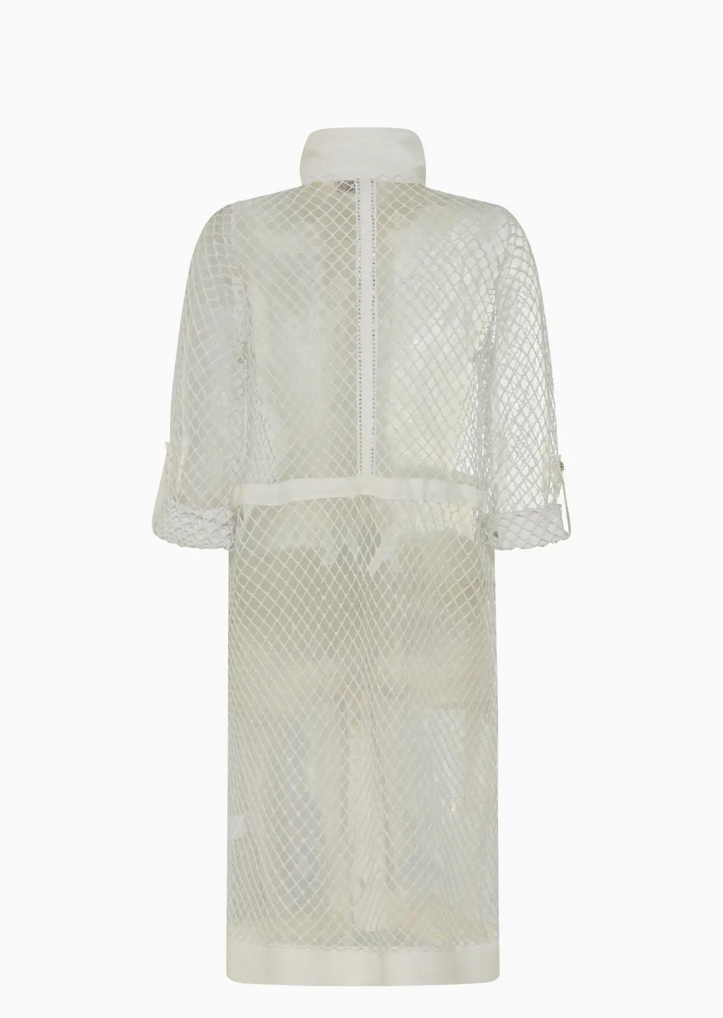 Leinen-Tencel-Mantel mit grobem Netz, offwhite