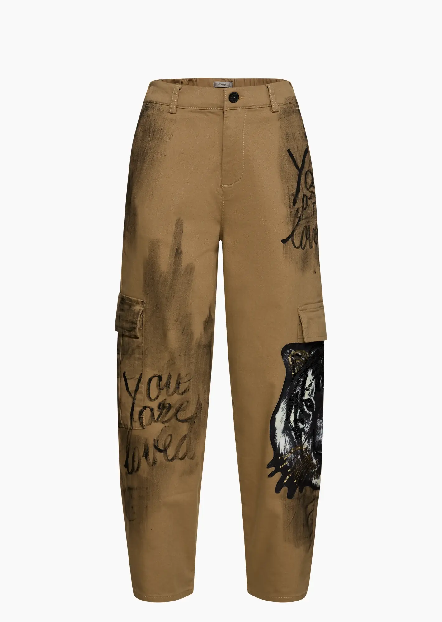Cargohose 'You are loved', toffee