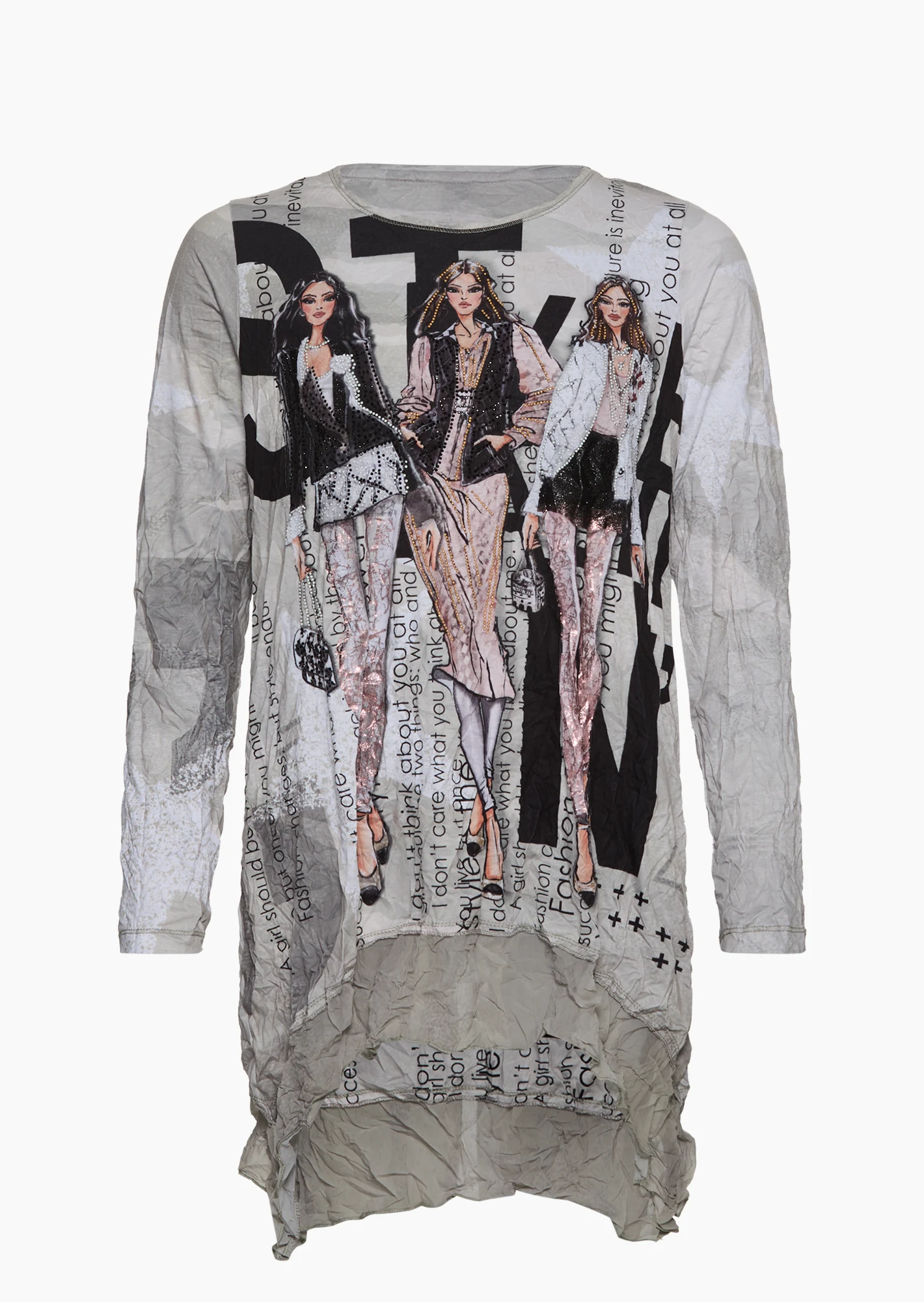 Shirt 'Frauenpower', oliv