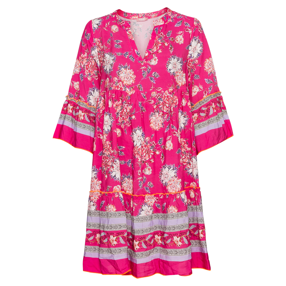 Kleid im Floral-Print, pink glow