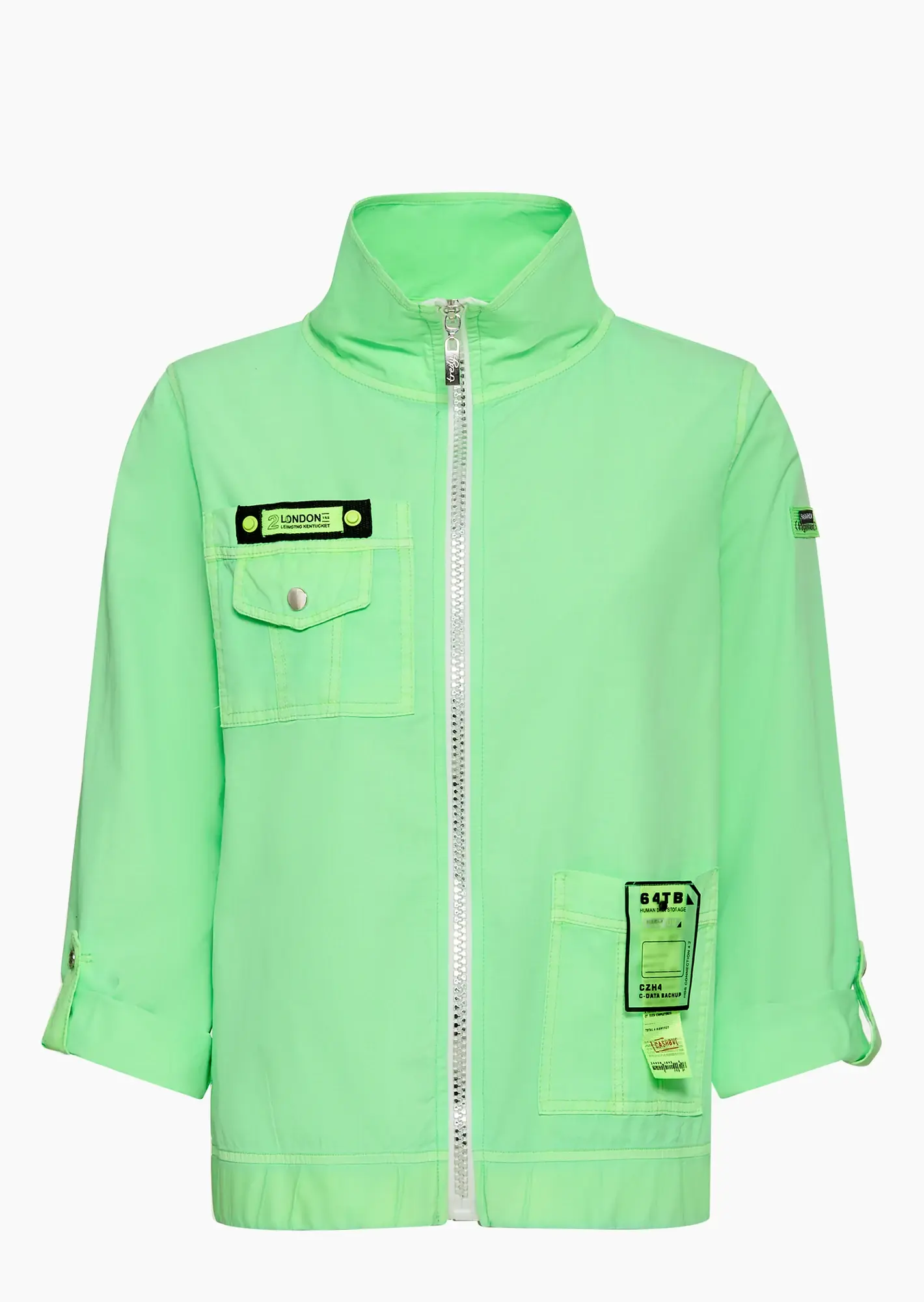 Jacke mit Patches, neongrün
