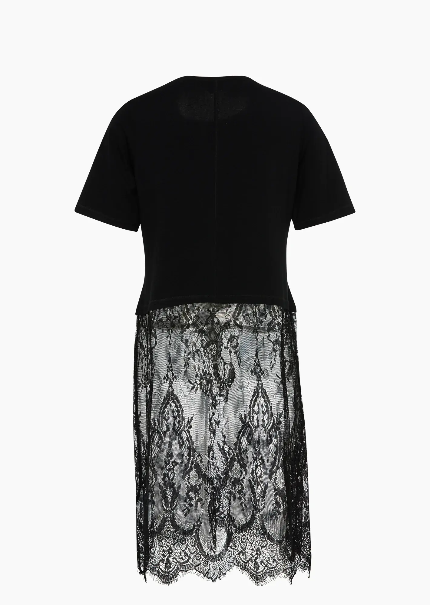 romantisches Shirt im Lagenlook, schwarz