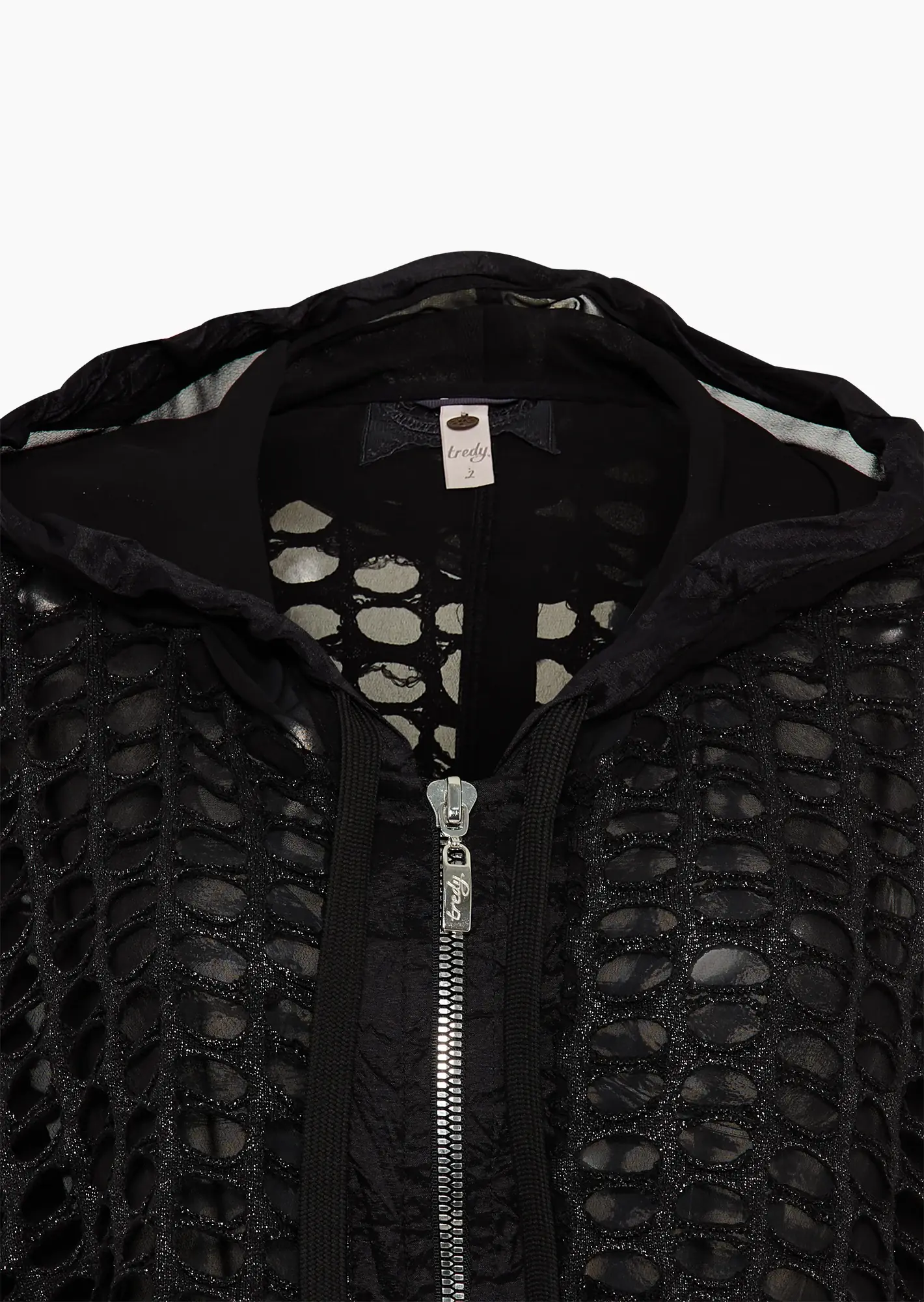 stylischer Mantel mit Highlights, schwarz