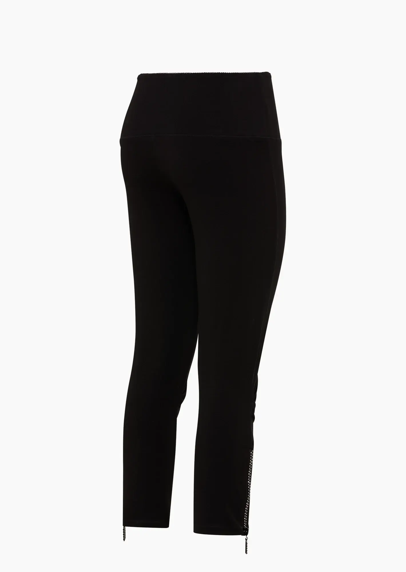 Capri-Leggings mit Glitzer-Reißverschluss, schwarz