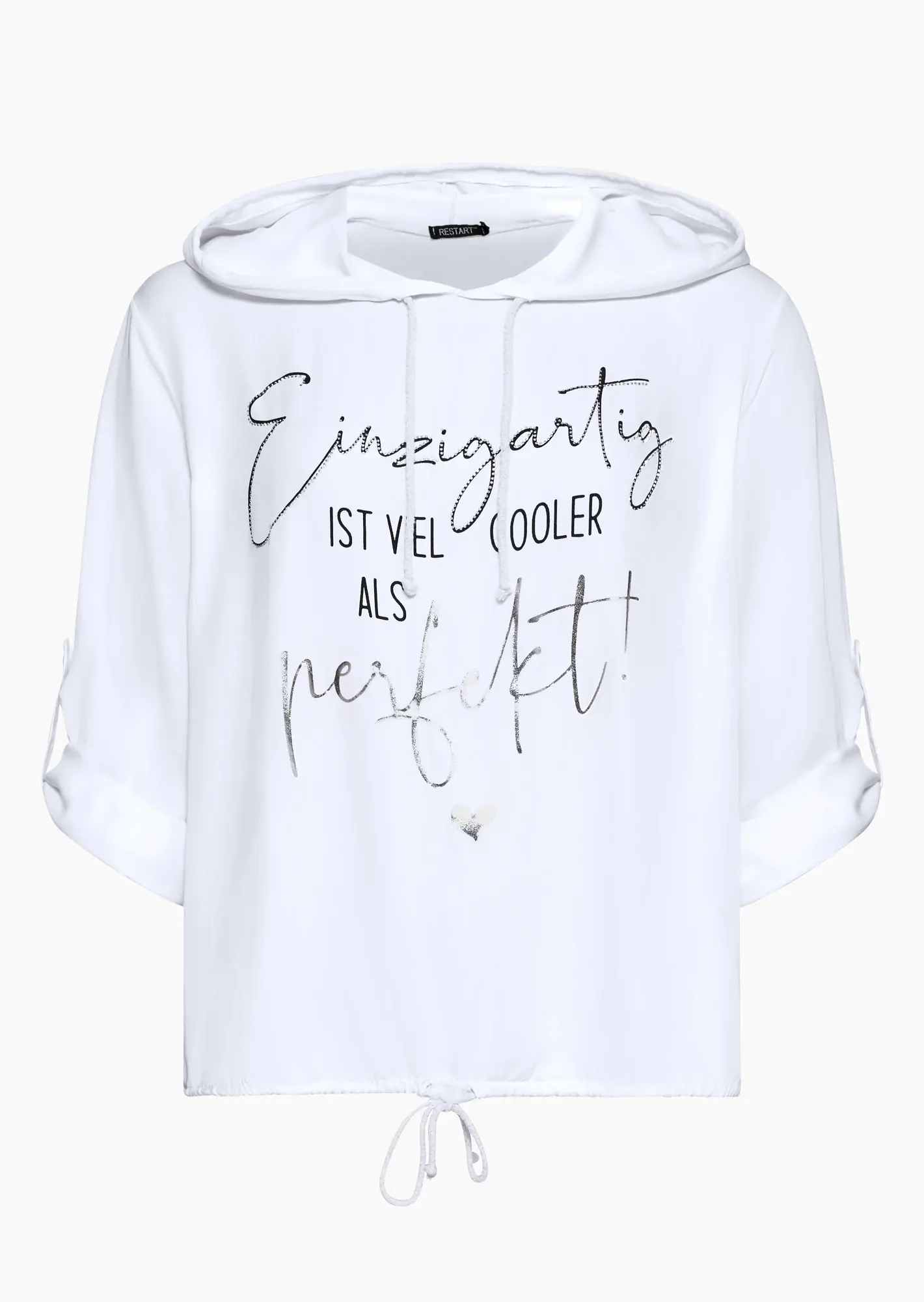 Bluse mit Statement, weiß