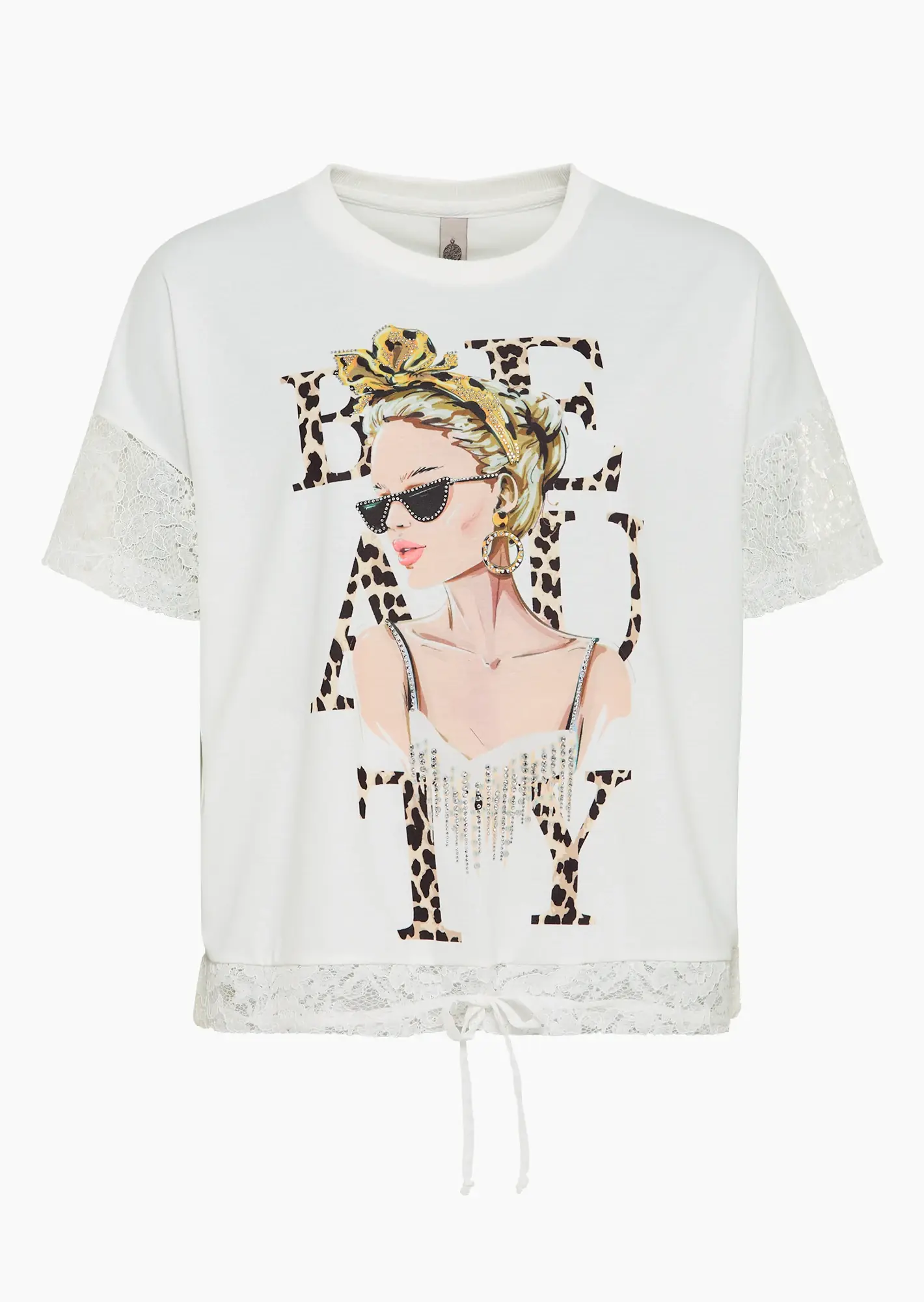 Shirt mit Spitzendetails, offwhite