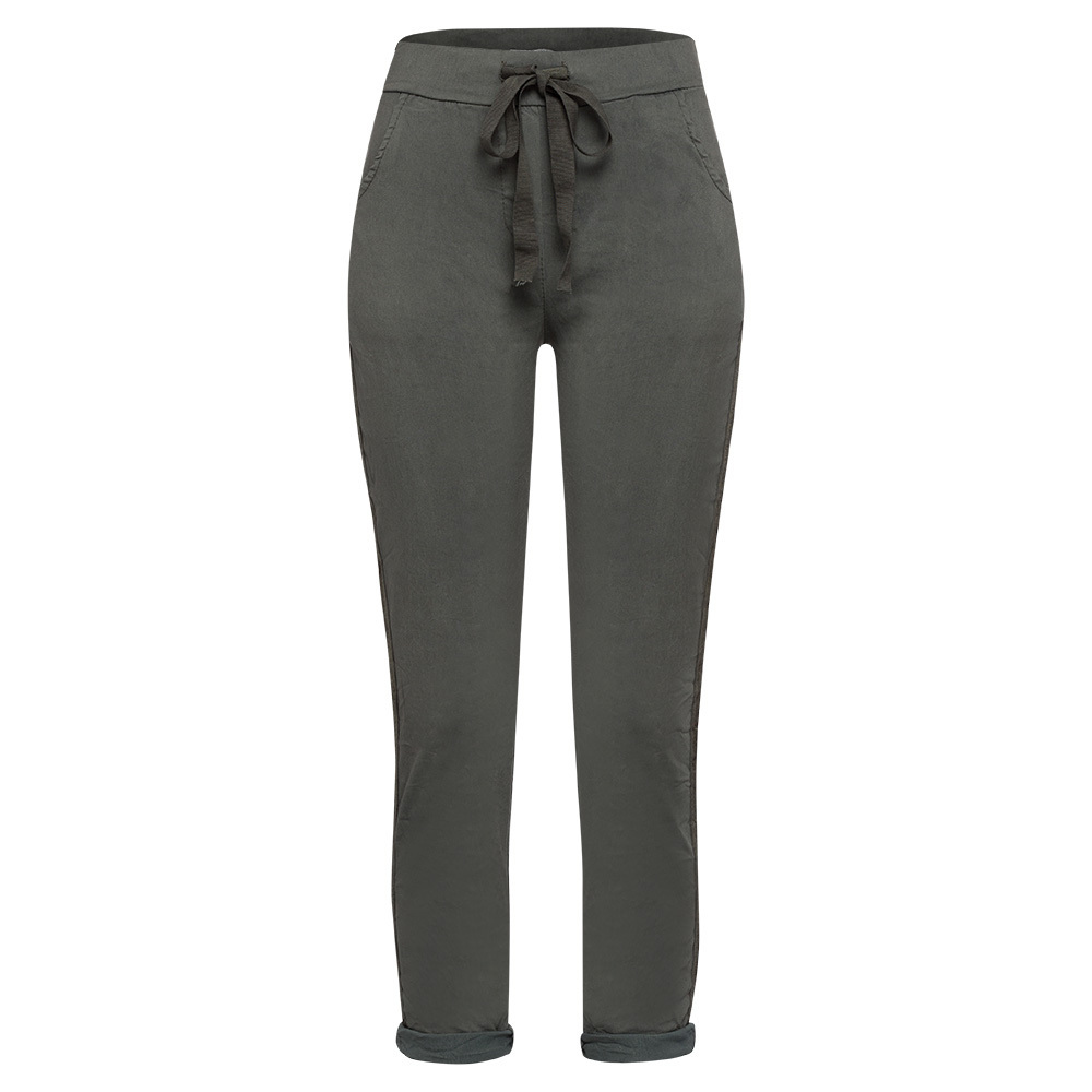 Joggpants mit Galonstreifen, oliv