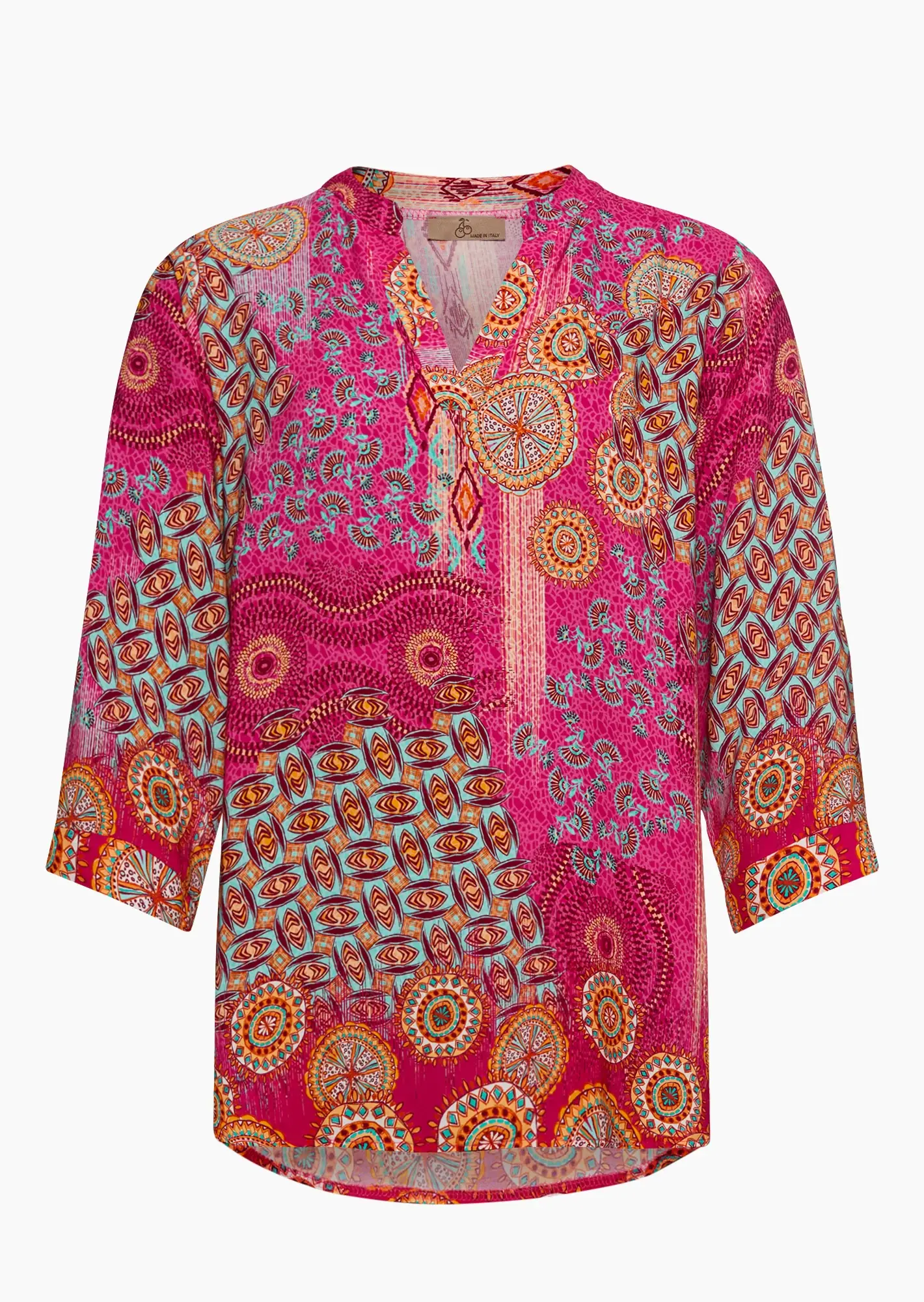 Bluse im Alloverprint, pink