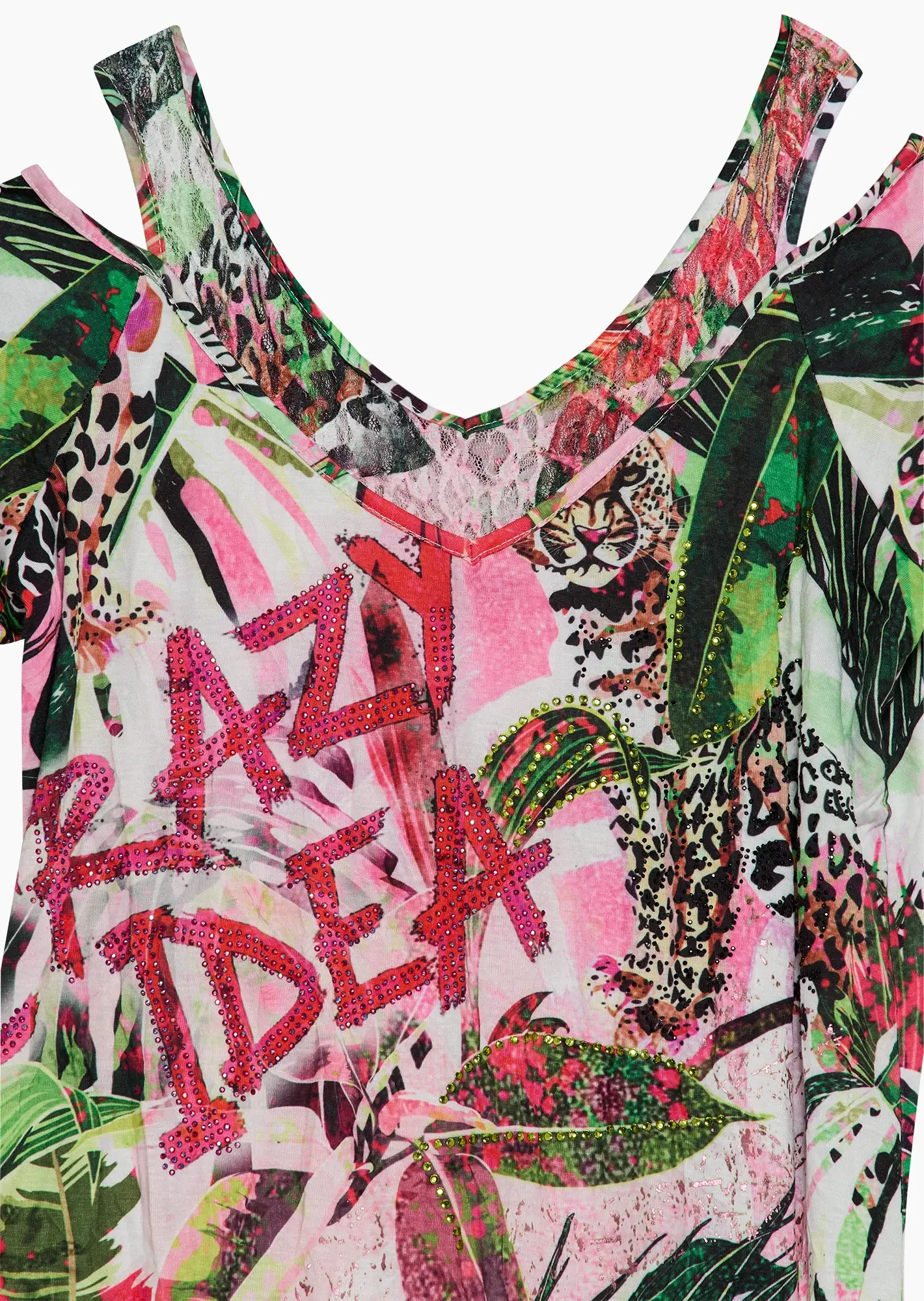 verspieltes Kleid mit Alloverprint, bunt