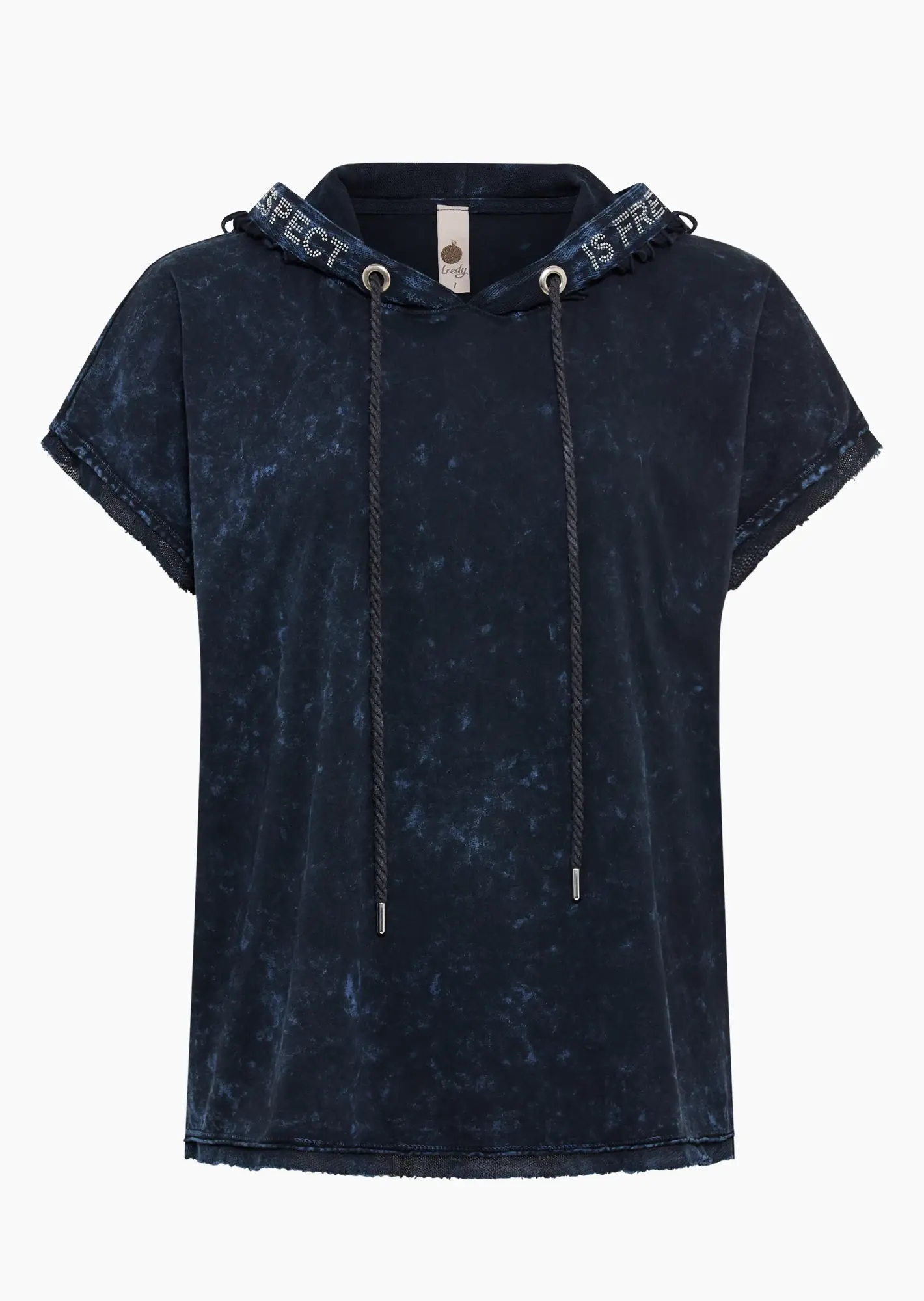 Shirt mit Kapuze & Used-Optik, night