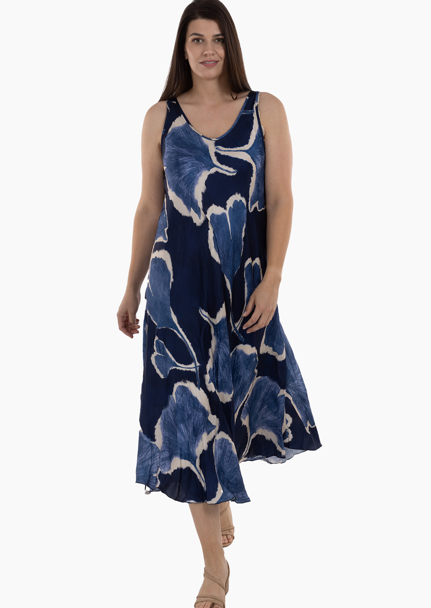 Kleid mit Print, blau
