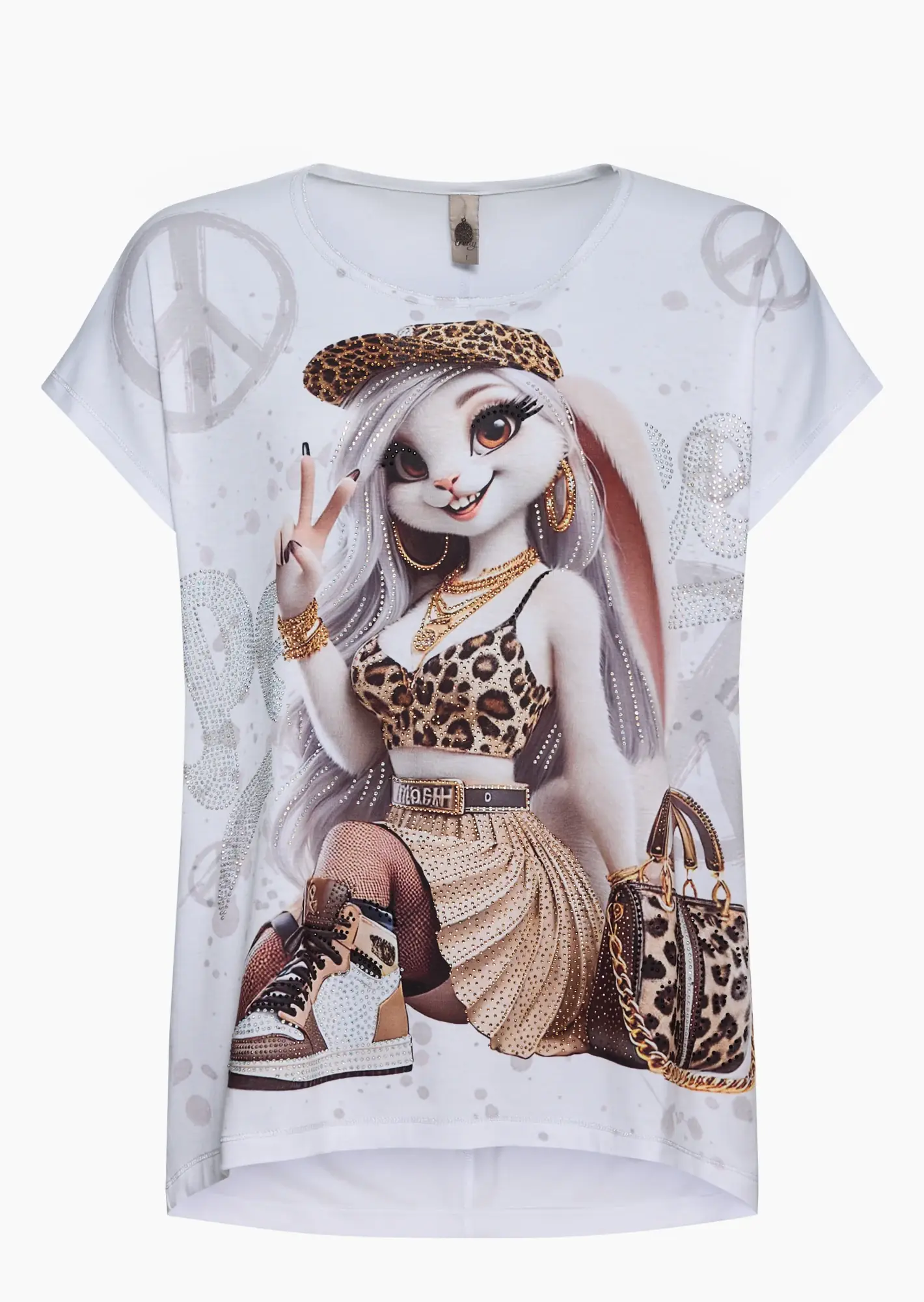 Shirt mit Animaldetail, weiß