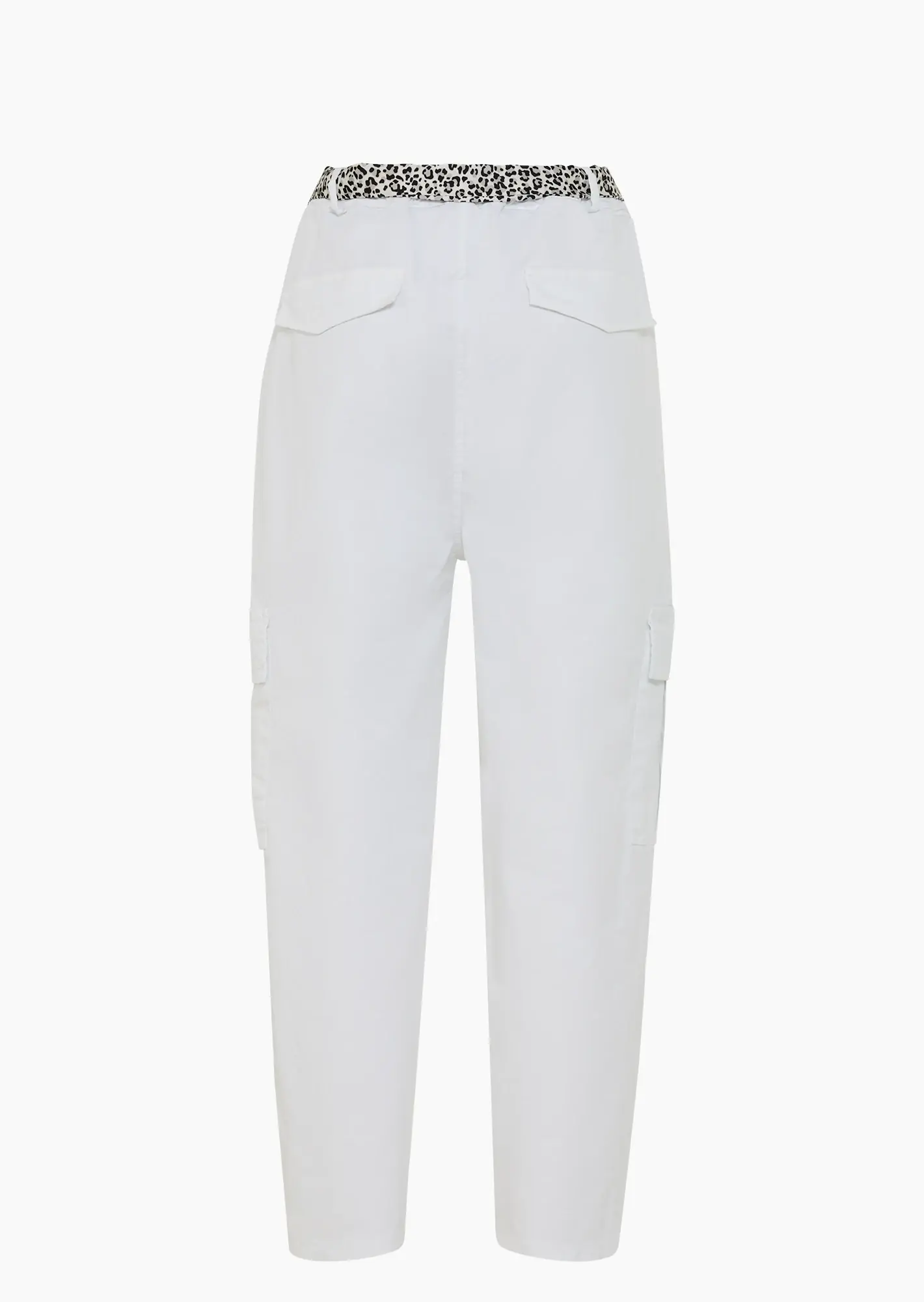 Cargohose mit dekorativem Tuch, weiß