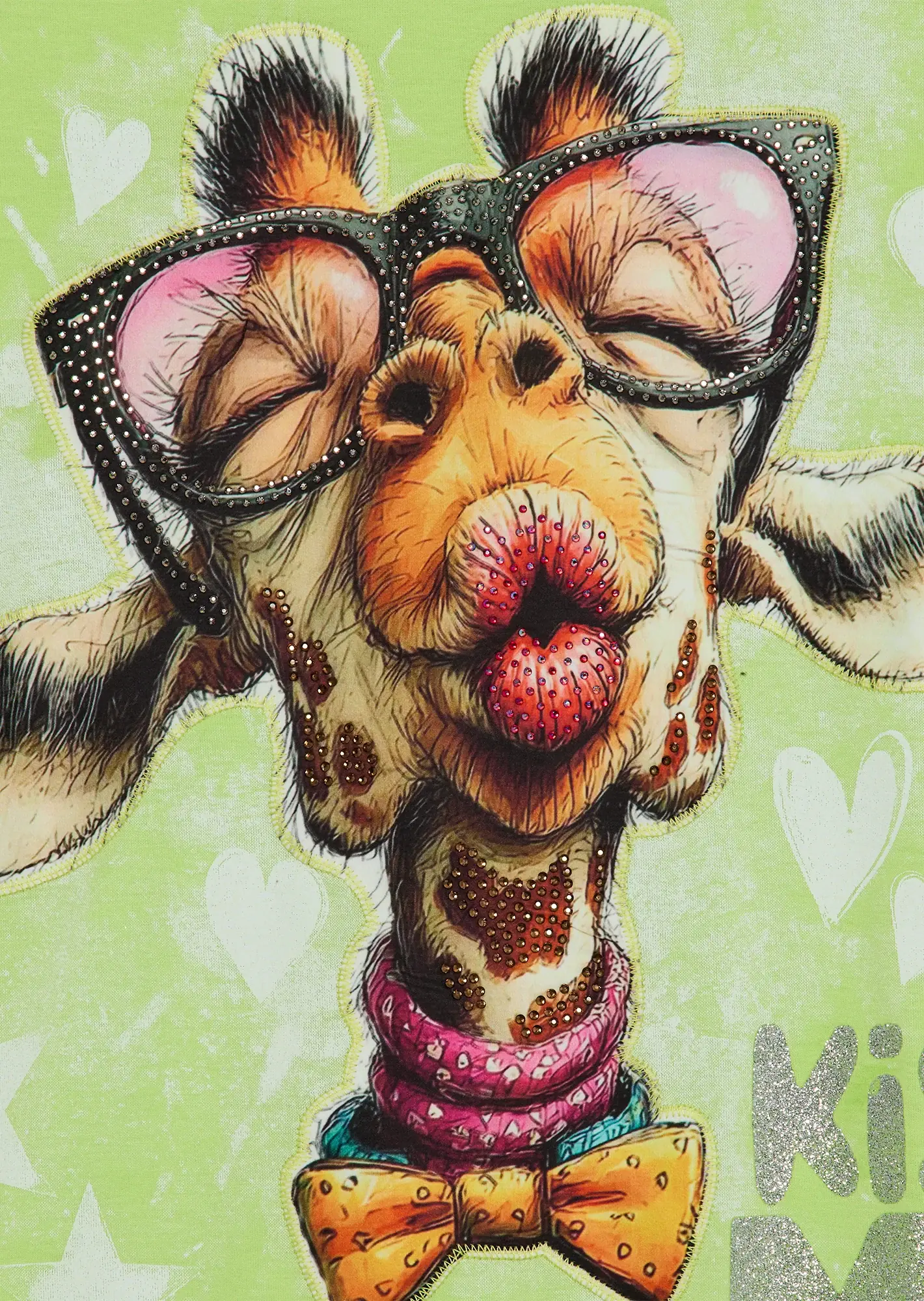 Shirt mit Print & Glitzerdetails, granny