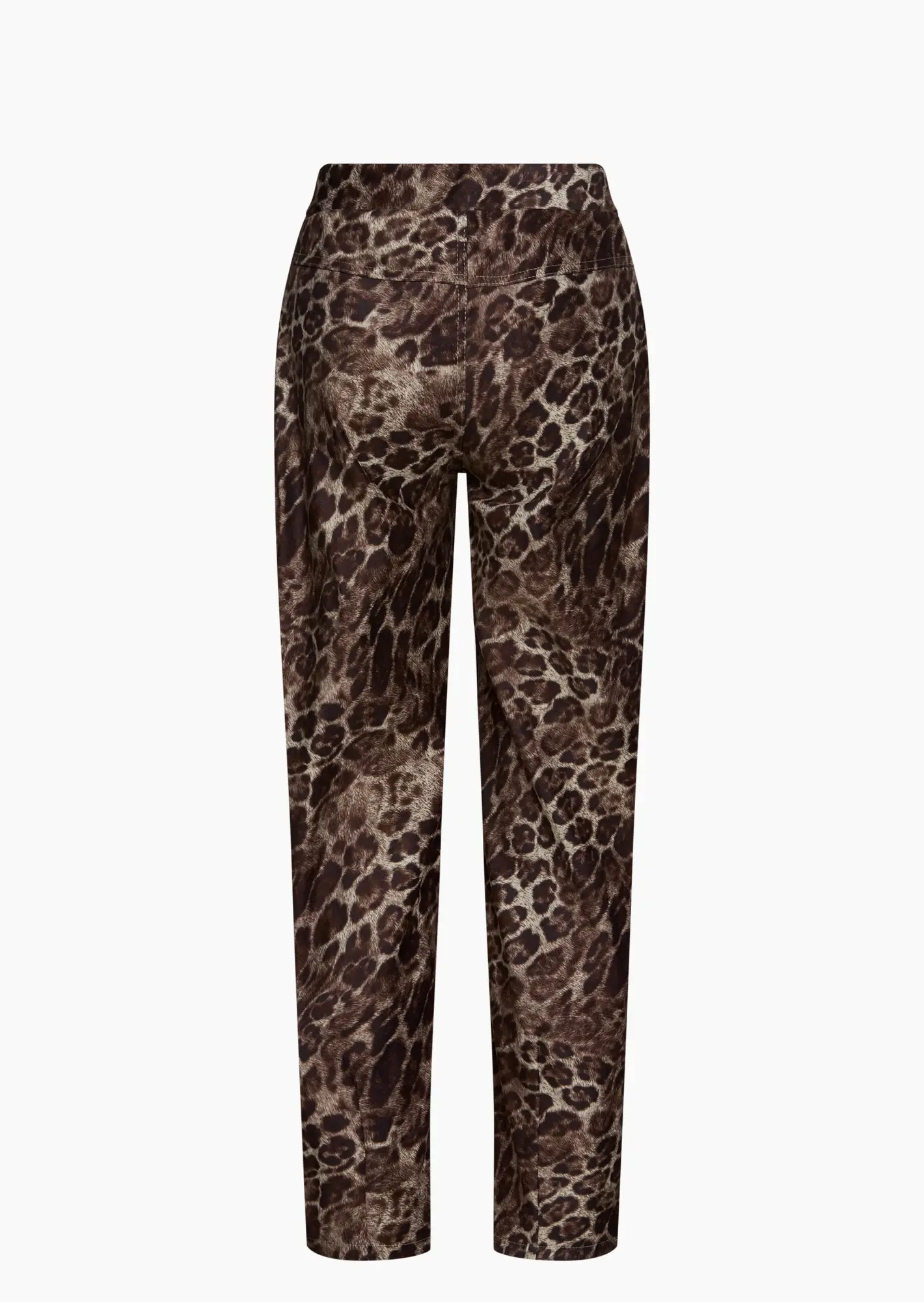 Suede-Joggpants im Leoprint, mocca