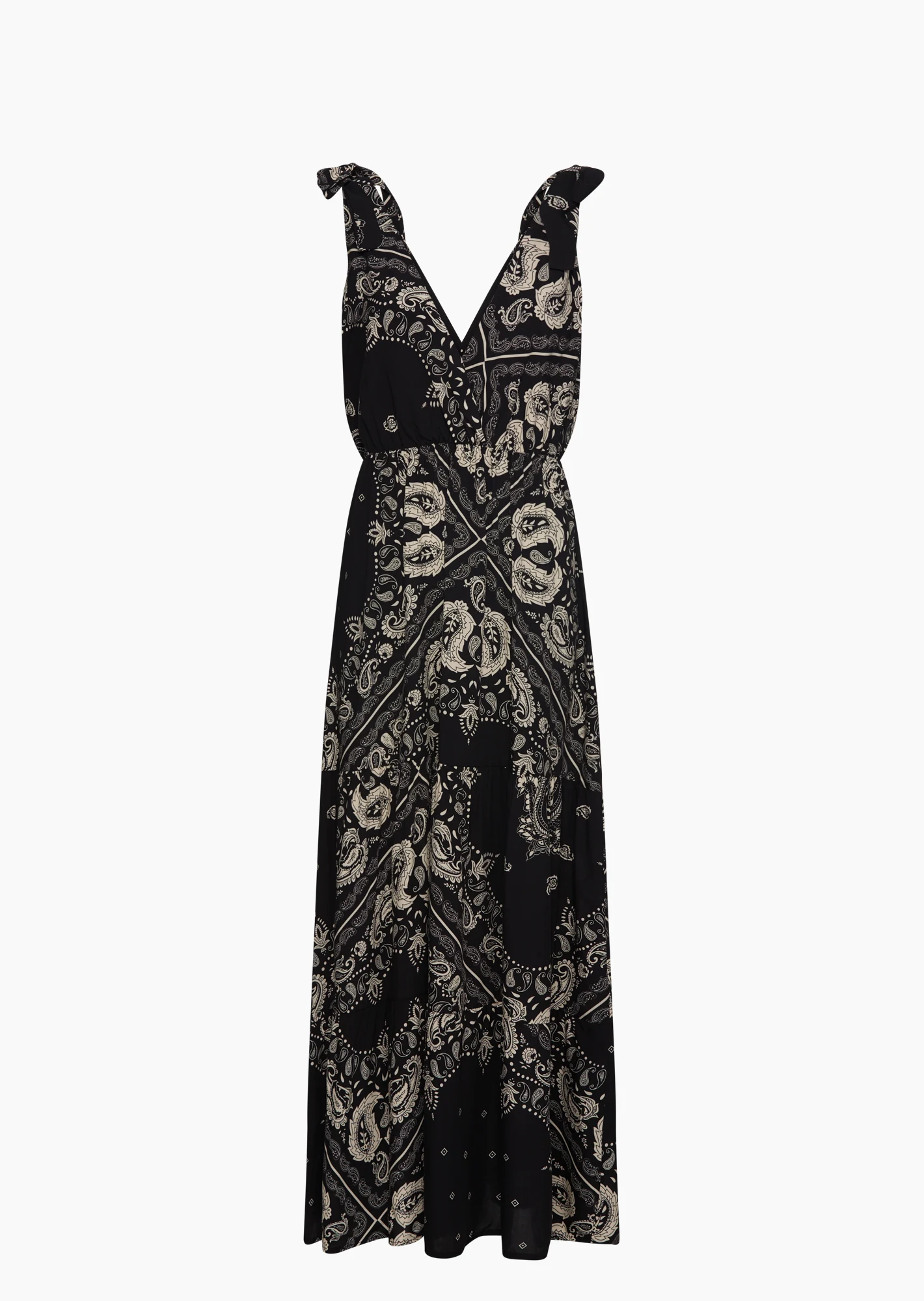 Kleid im Paisley-Print, schwarz-crema