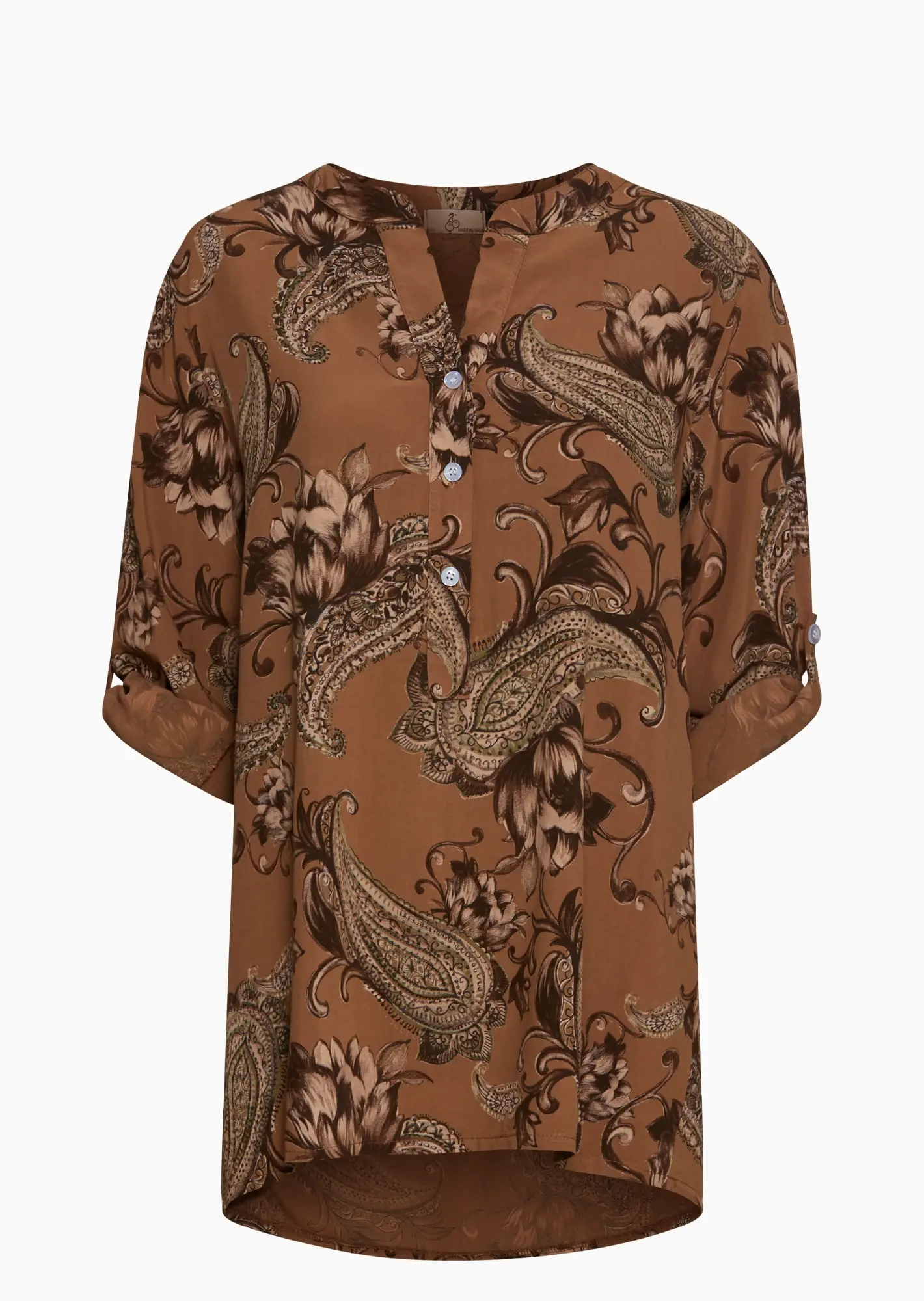 Bluse mit Mustern, cappuccino