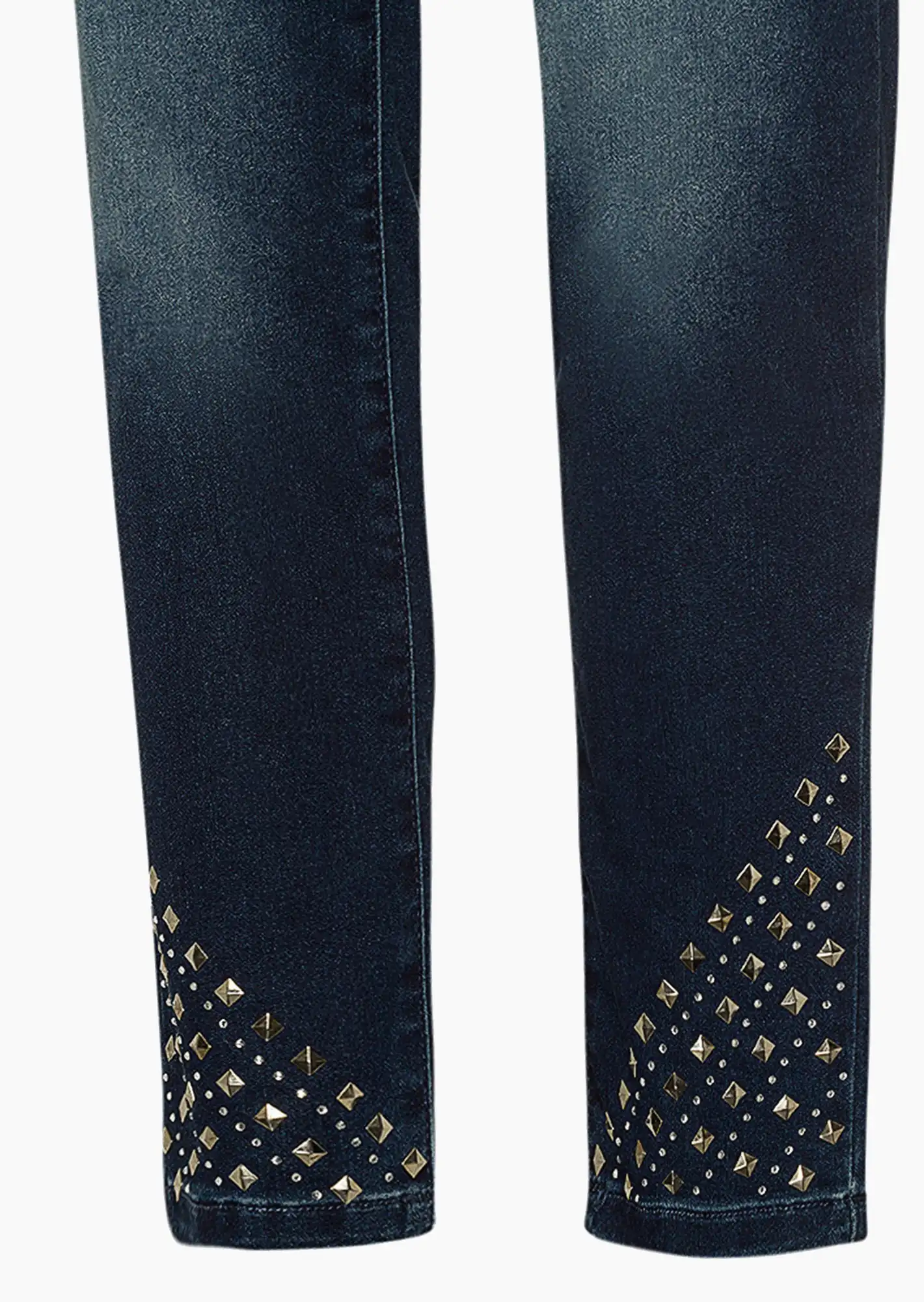 Jeggings Nieten, dark blue denim