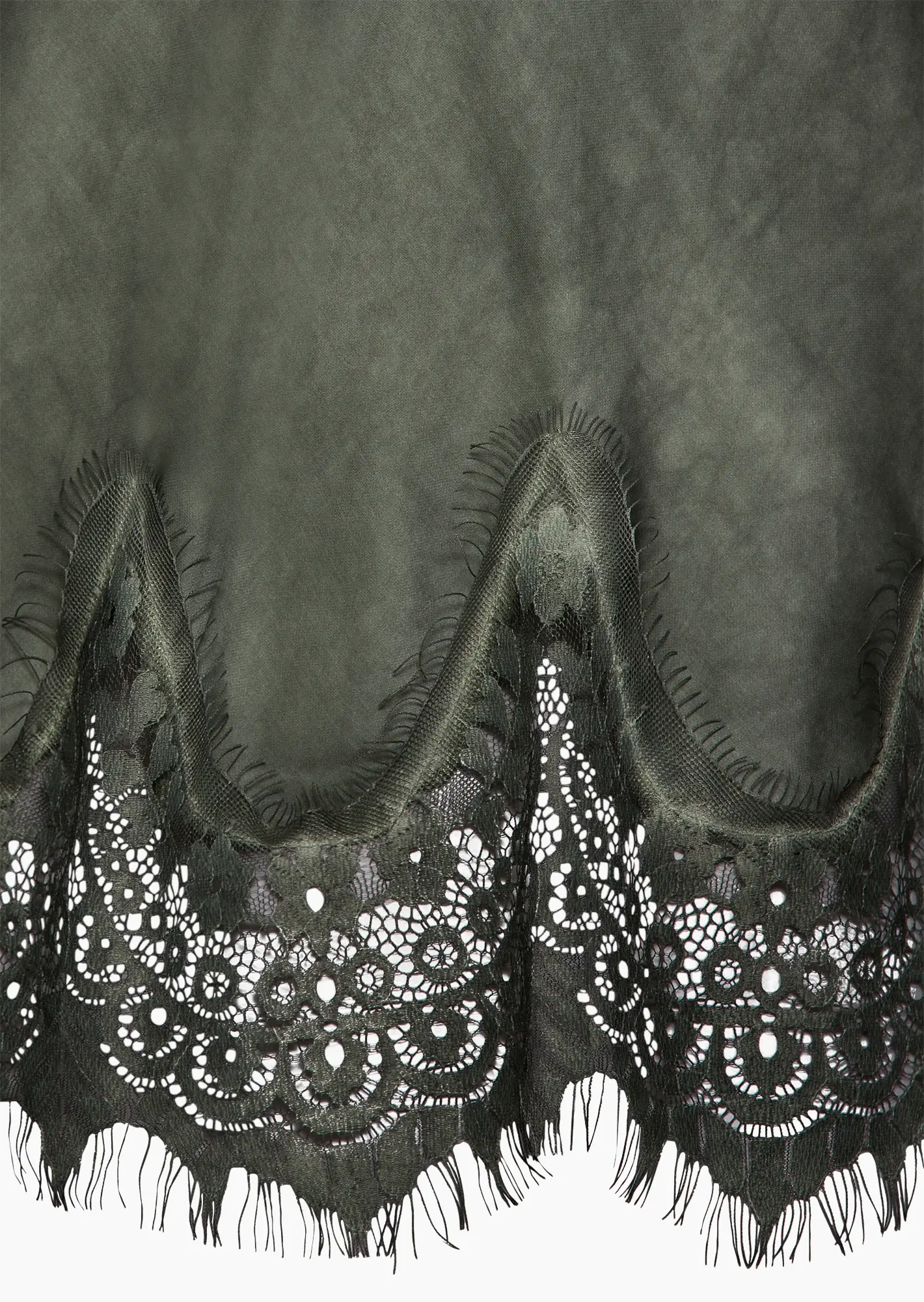 Top aus Viskose-Satin, khaki