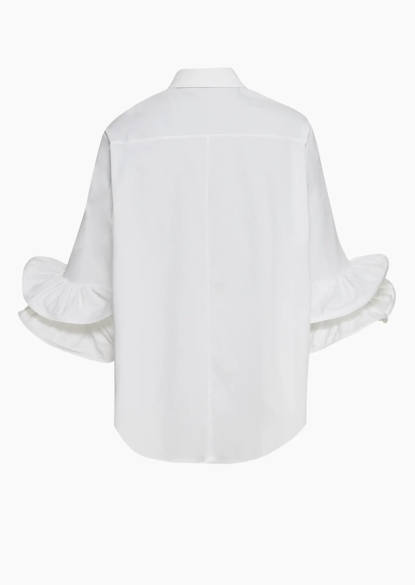 Bluse mit großen Volantärmeln, weiß