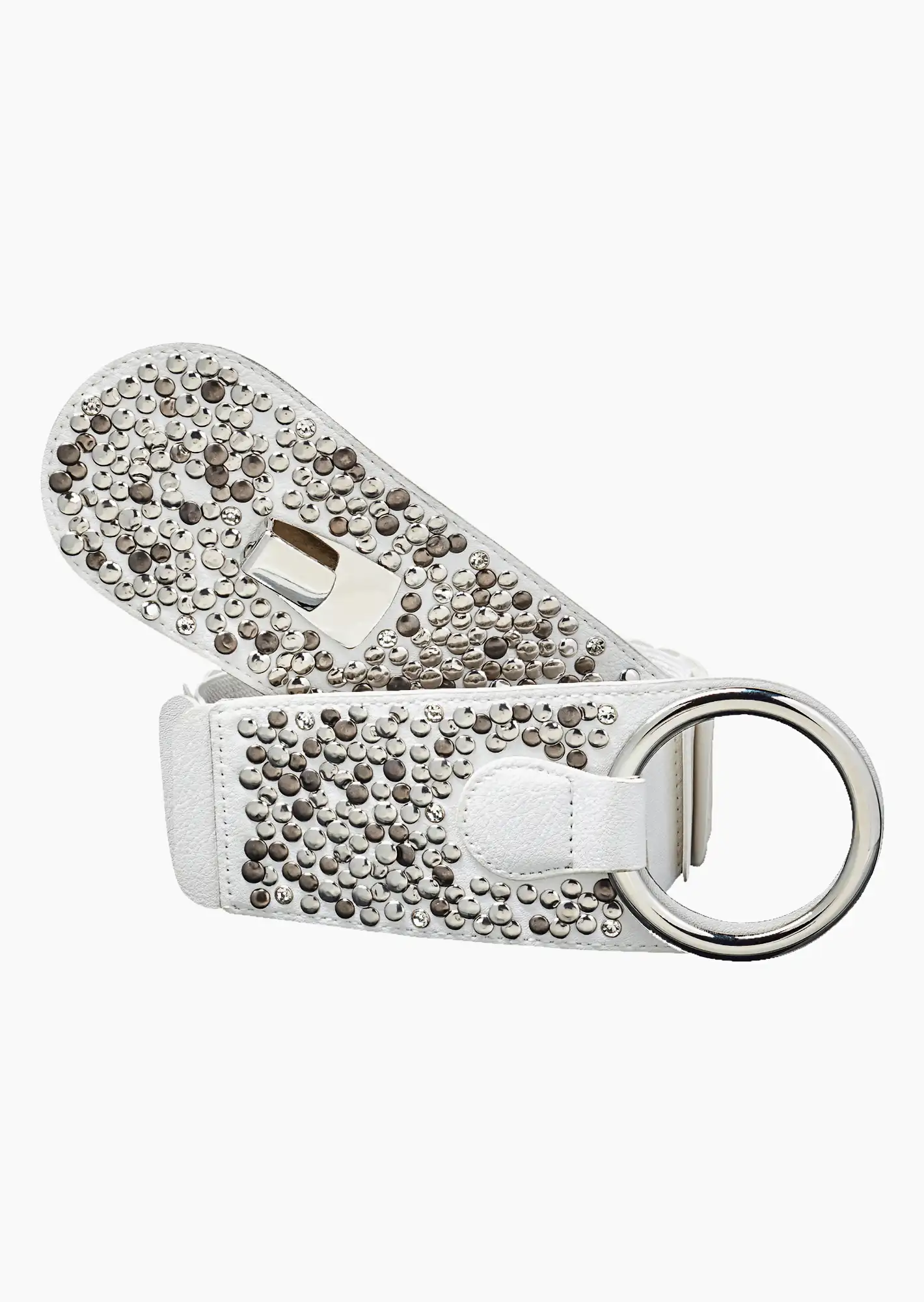 Taillengürtel mit Nieten, offwhite
